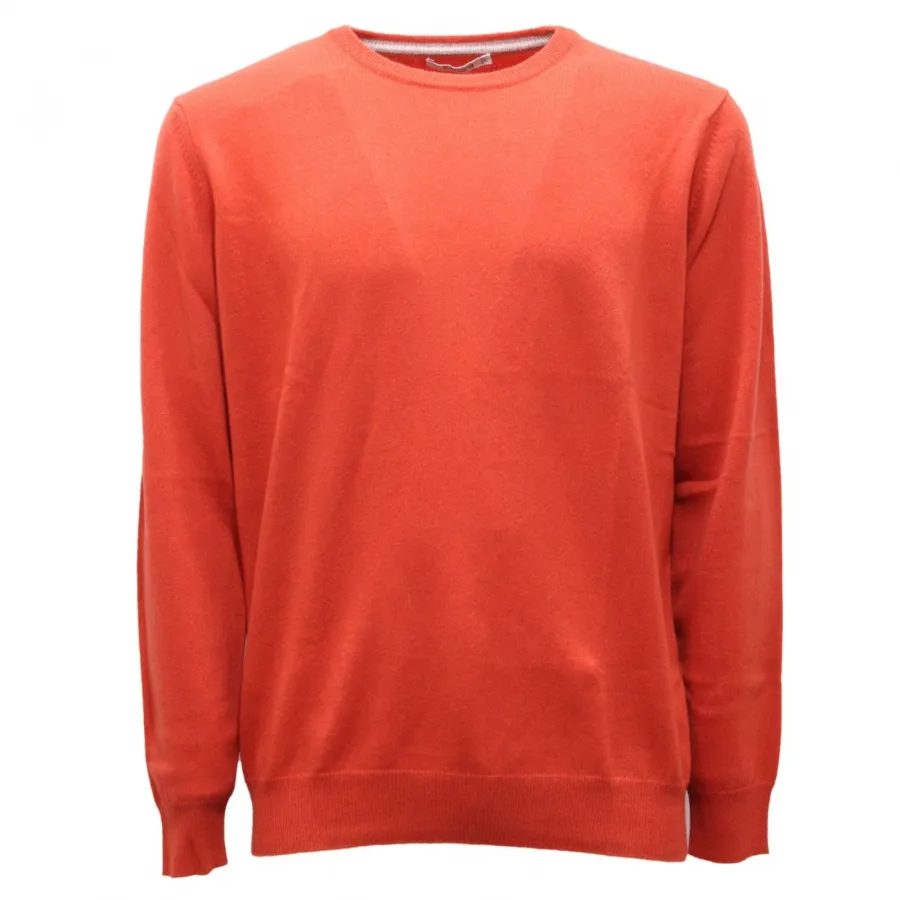 1417AL maglione uomo KANGRA man cashmere sweater orange