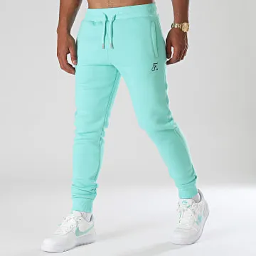 657 Pantaloni da jogging ricamati Premium blu pastello
