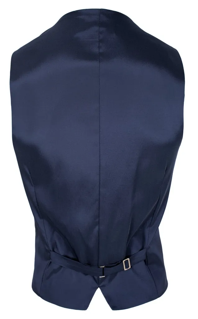Abito blu slim fit con gilet roy robson lana tessuto techno