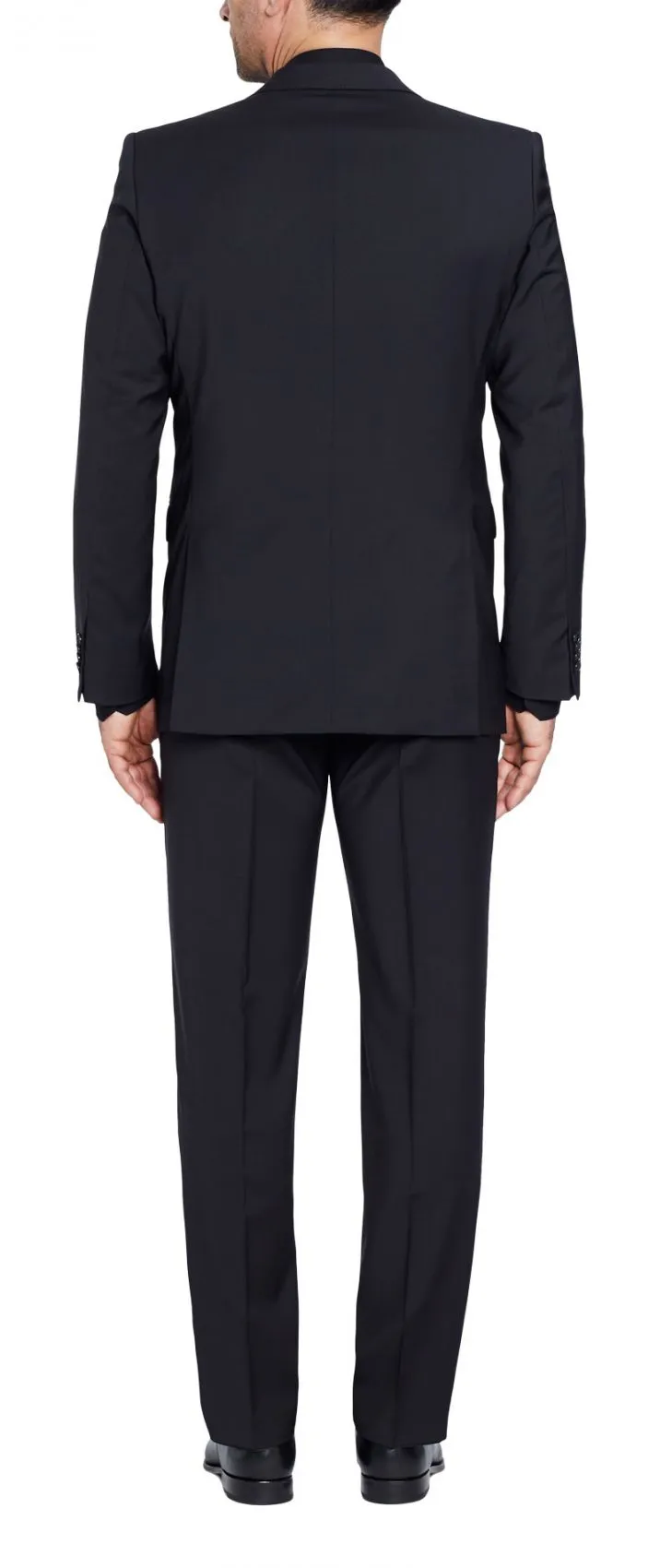 Abito diegl drop quattro corto nero in lana marzotto 100's