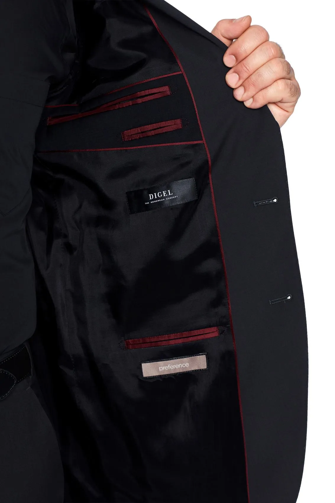 Abito diegl drop quattro corto nero in lana marzotto 100's