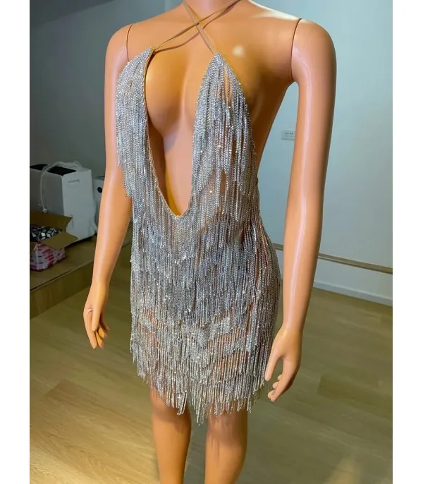 Abito frange strass Dhesdemona