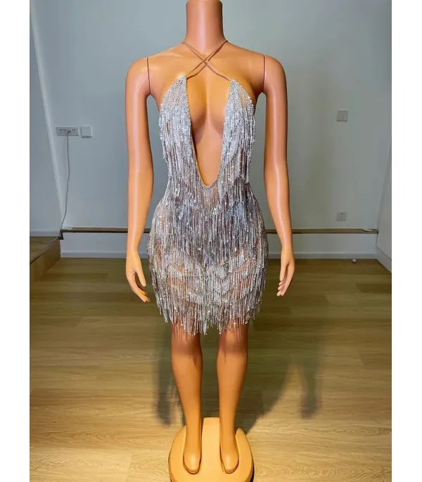 Abito frange strass Dhesdemona