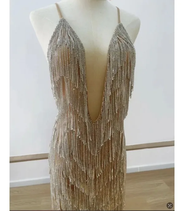Abito frange strass Dhesdemona
