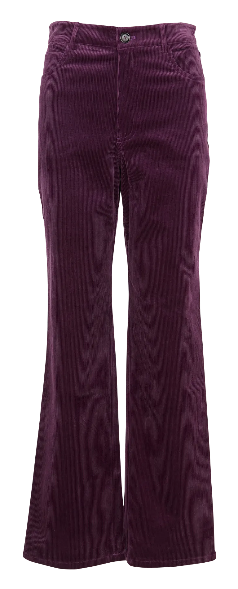  ANTIK BATIK   TILDA - Pantaloni dritti a vita alta in misto cotone | Viola