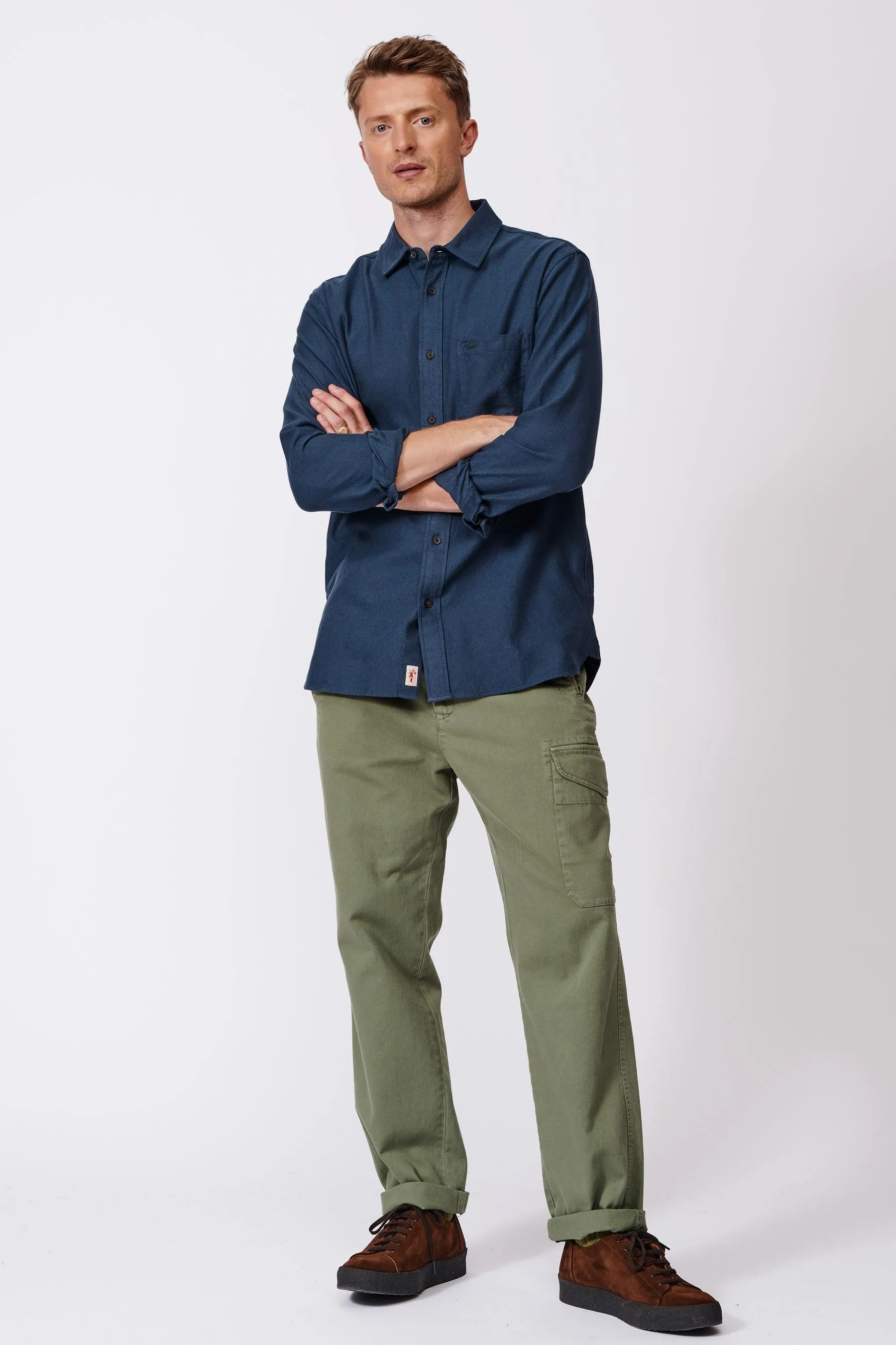 Aubin Camicia Verde 100% Cotone    