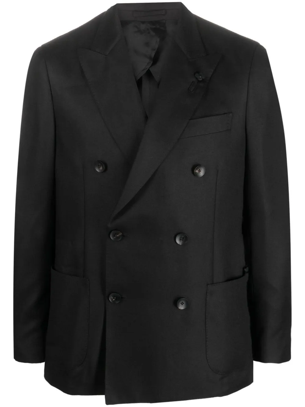Blazer doppiopetto misto cashmere nero