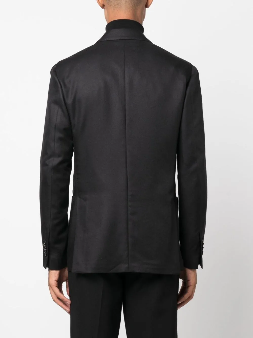 Blazer doppiopetto misto cashmere nero