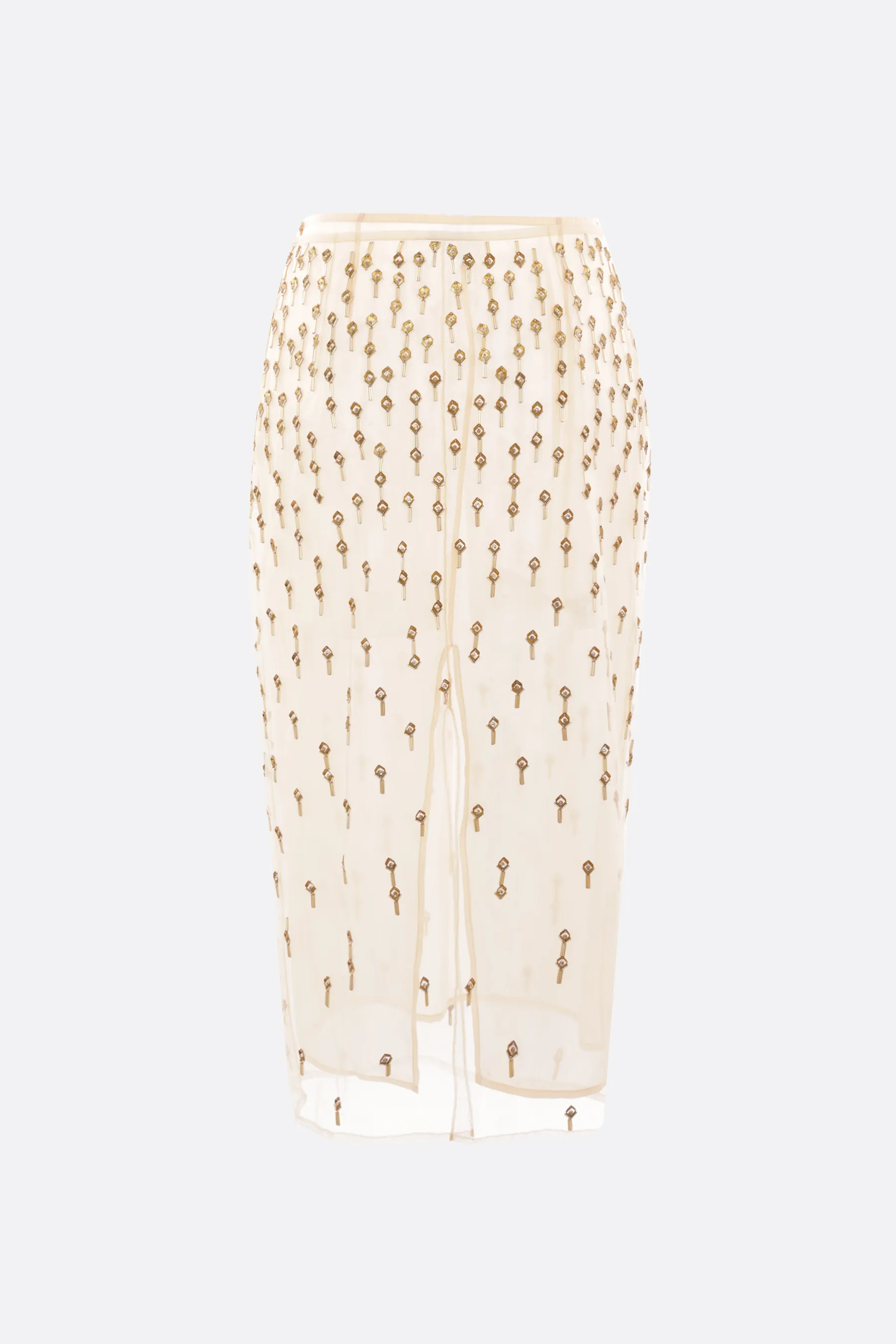  BLUMARINE gonna a tubino in tulle con ricami 