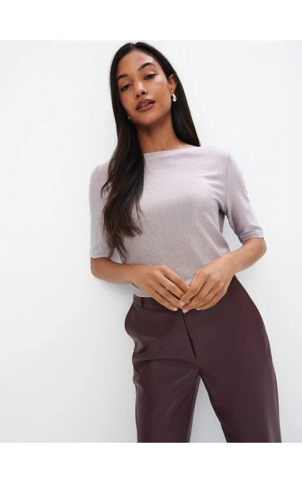 Blusa con filo metallizzato