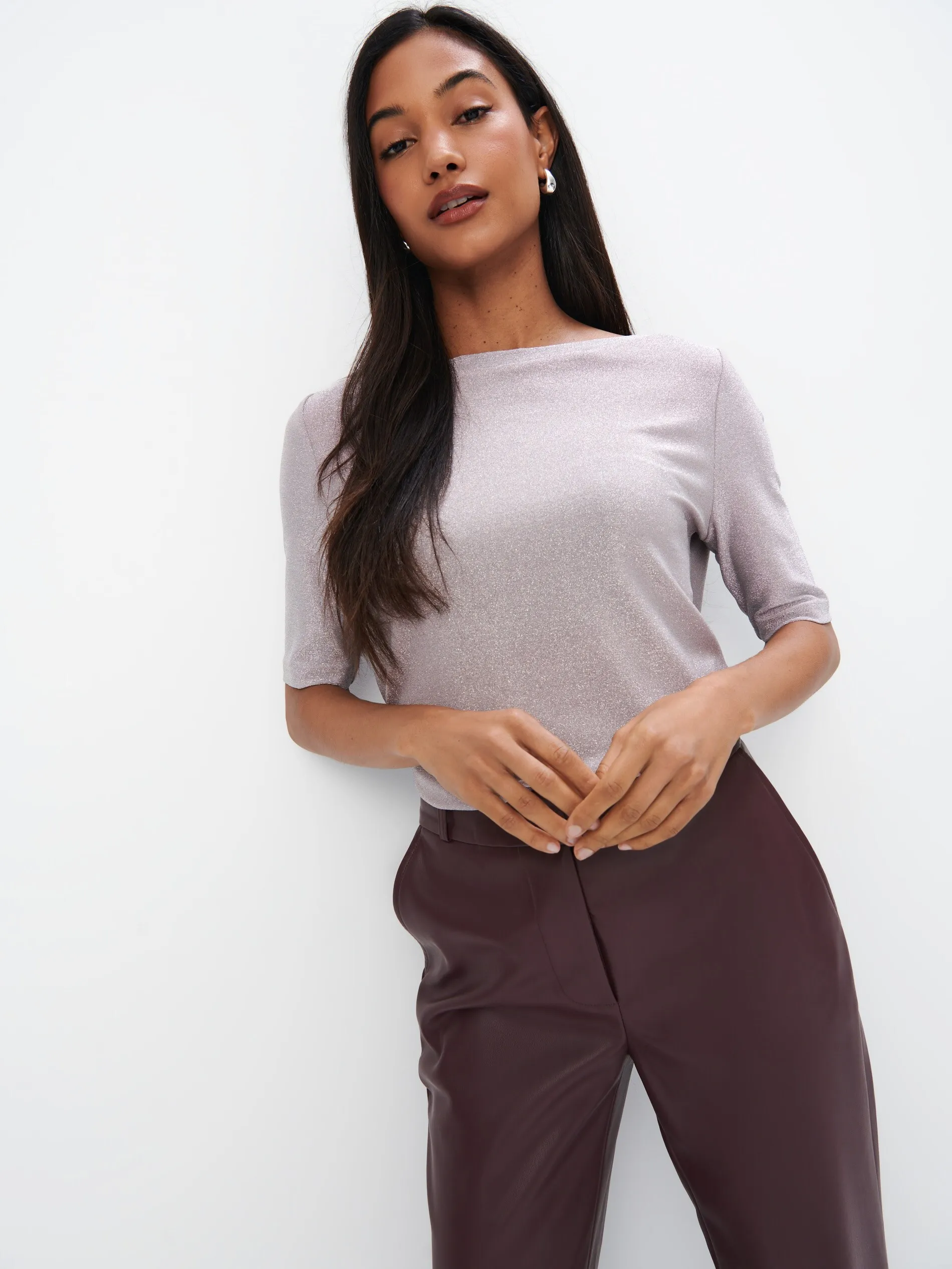 Blusa con filo metallizzato