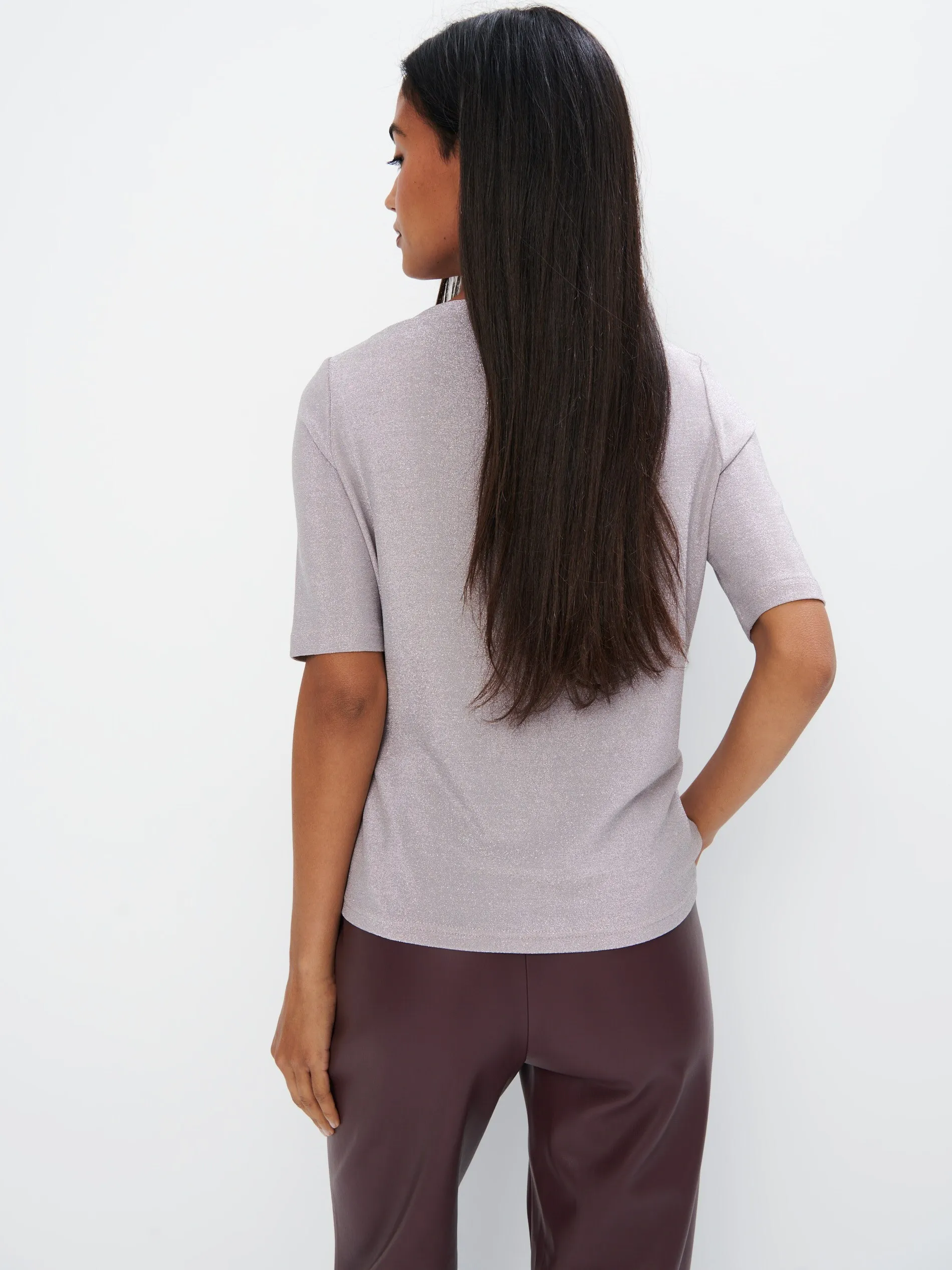 Blusa con filo metallizzato