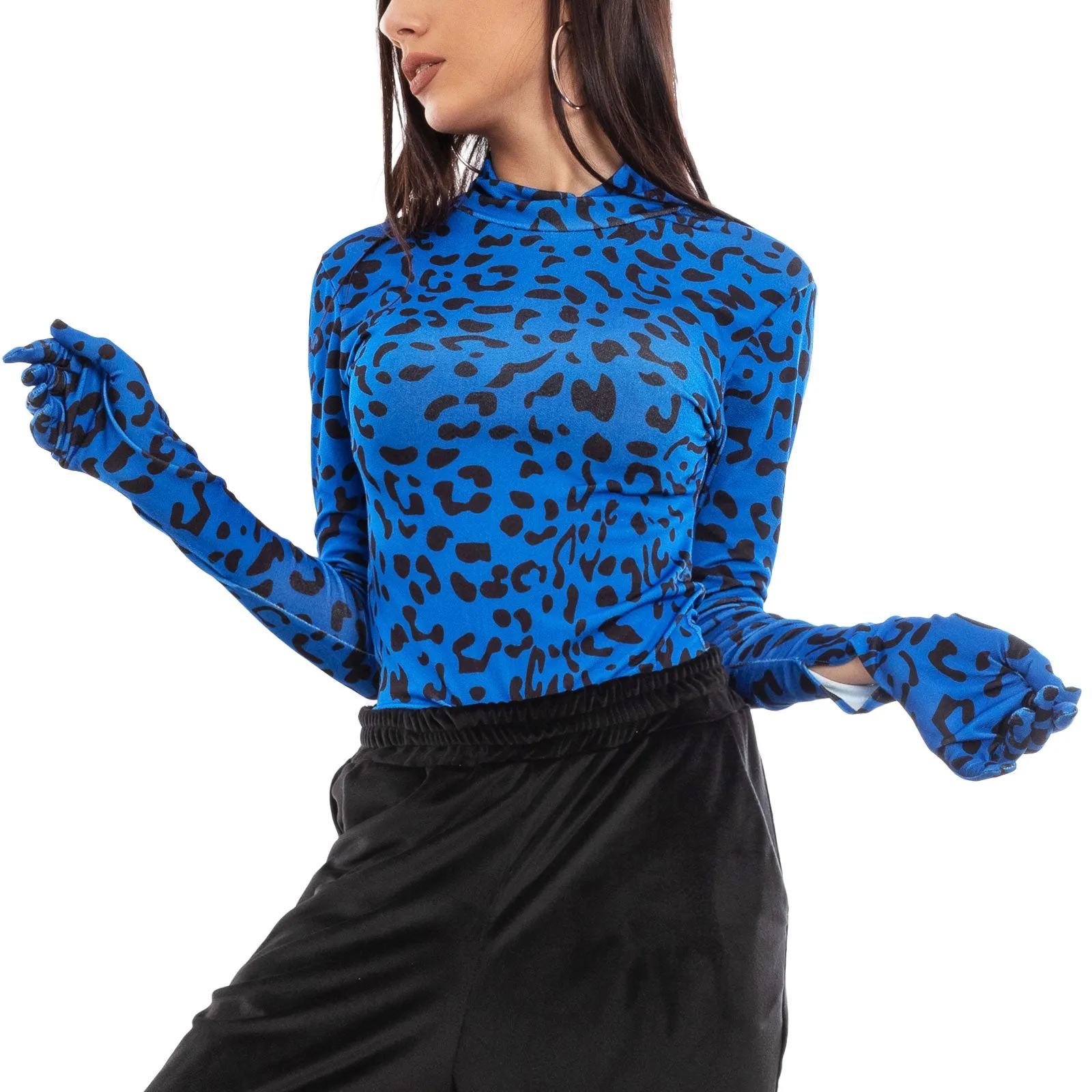 Body Donna Lupetto Leopardato Guanti Fi-4311