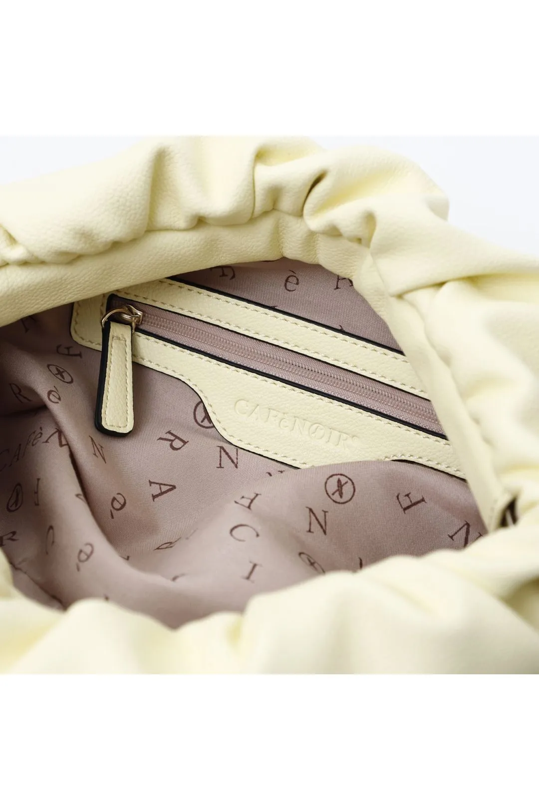 borsa a tracolla con pieghe morbide e catene giallo