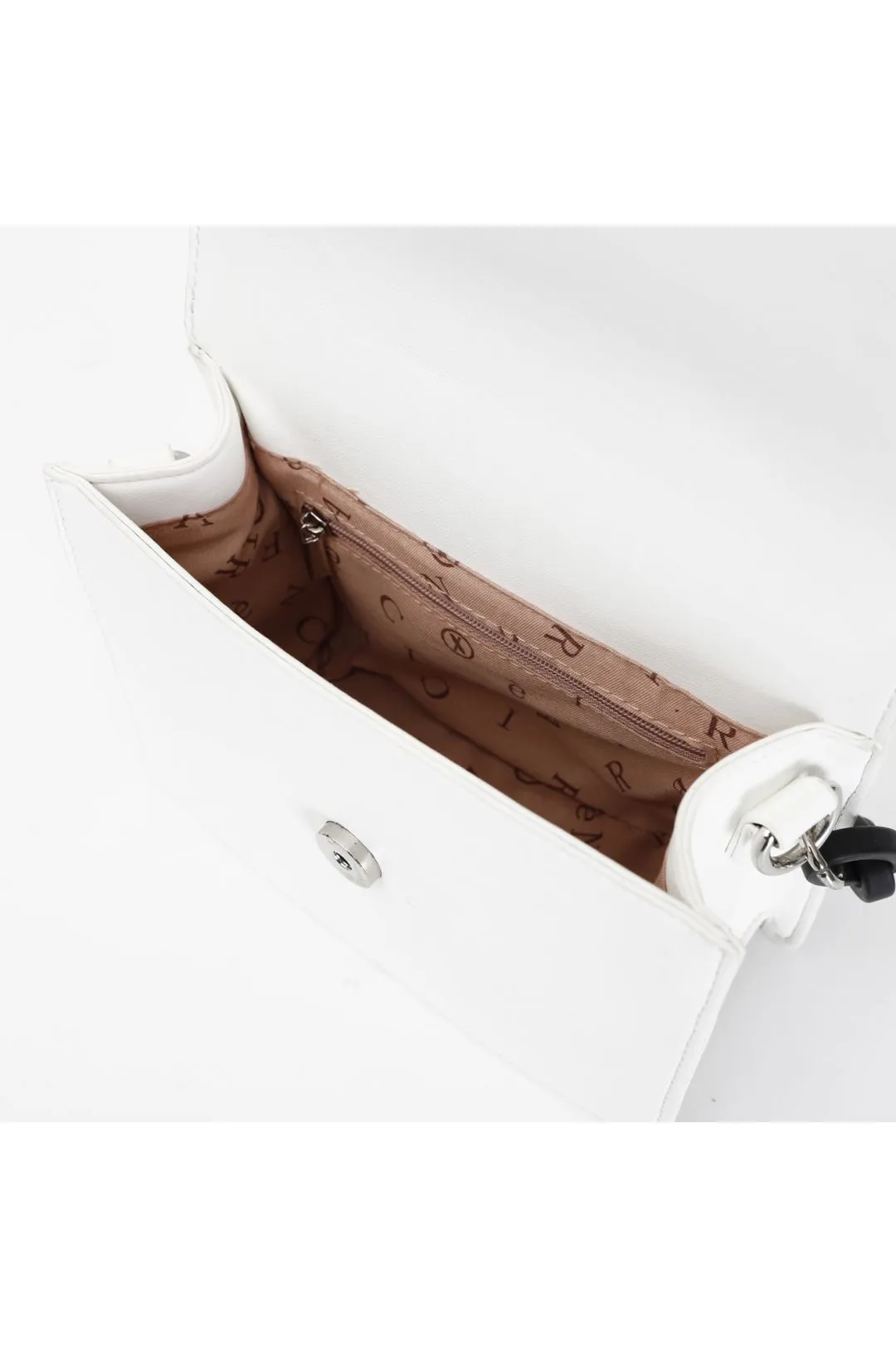 borsa piccola con tracolla in colore a contrasto multi bianco