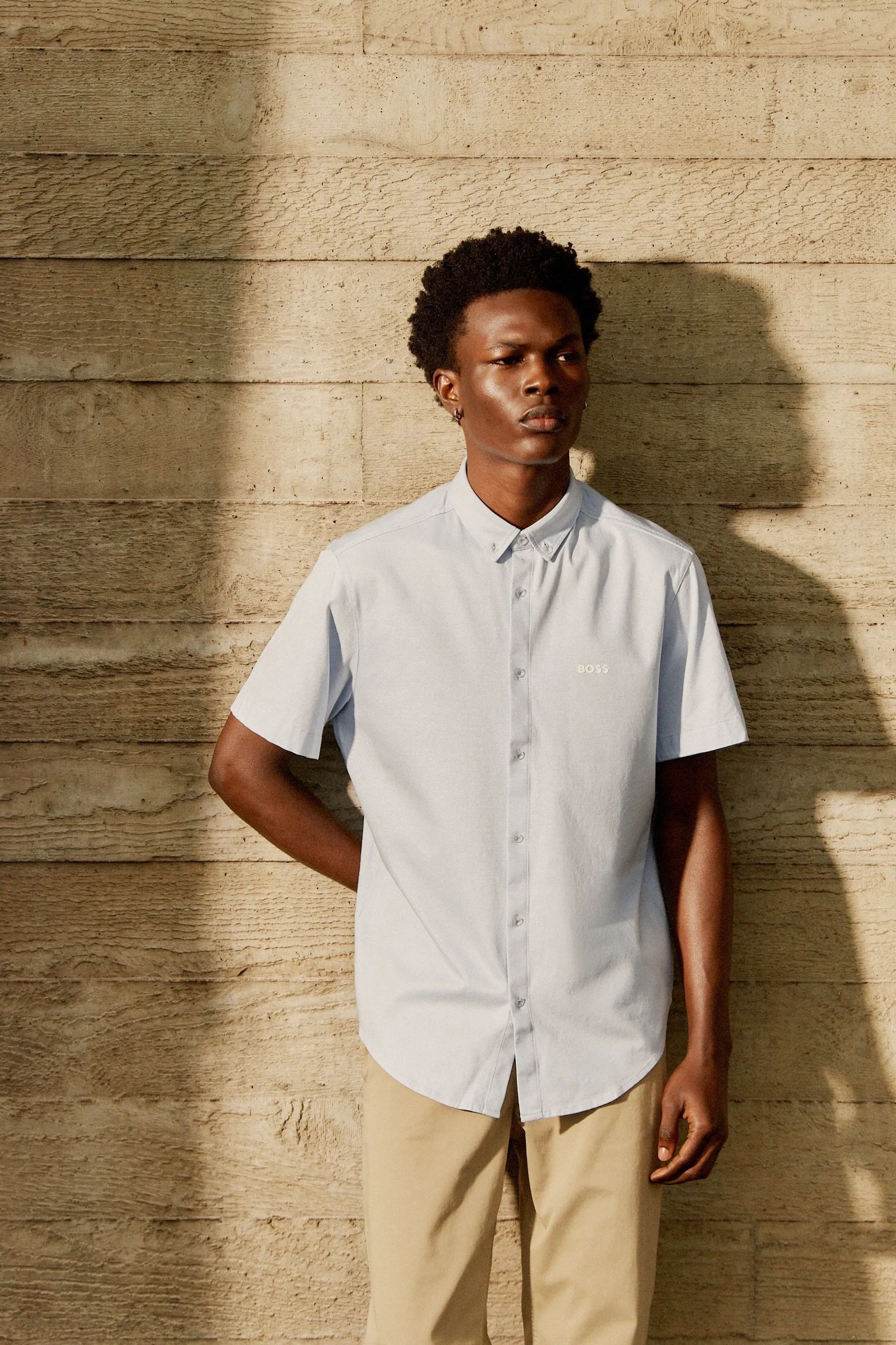 BOSS regular  - Fit Camicia Maniche corte in piquet di cotone    