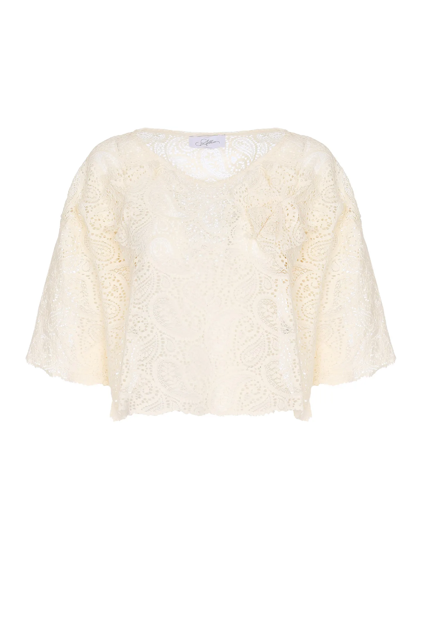BOXY BLOUSE COTTON LACE WITH PIN
