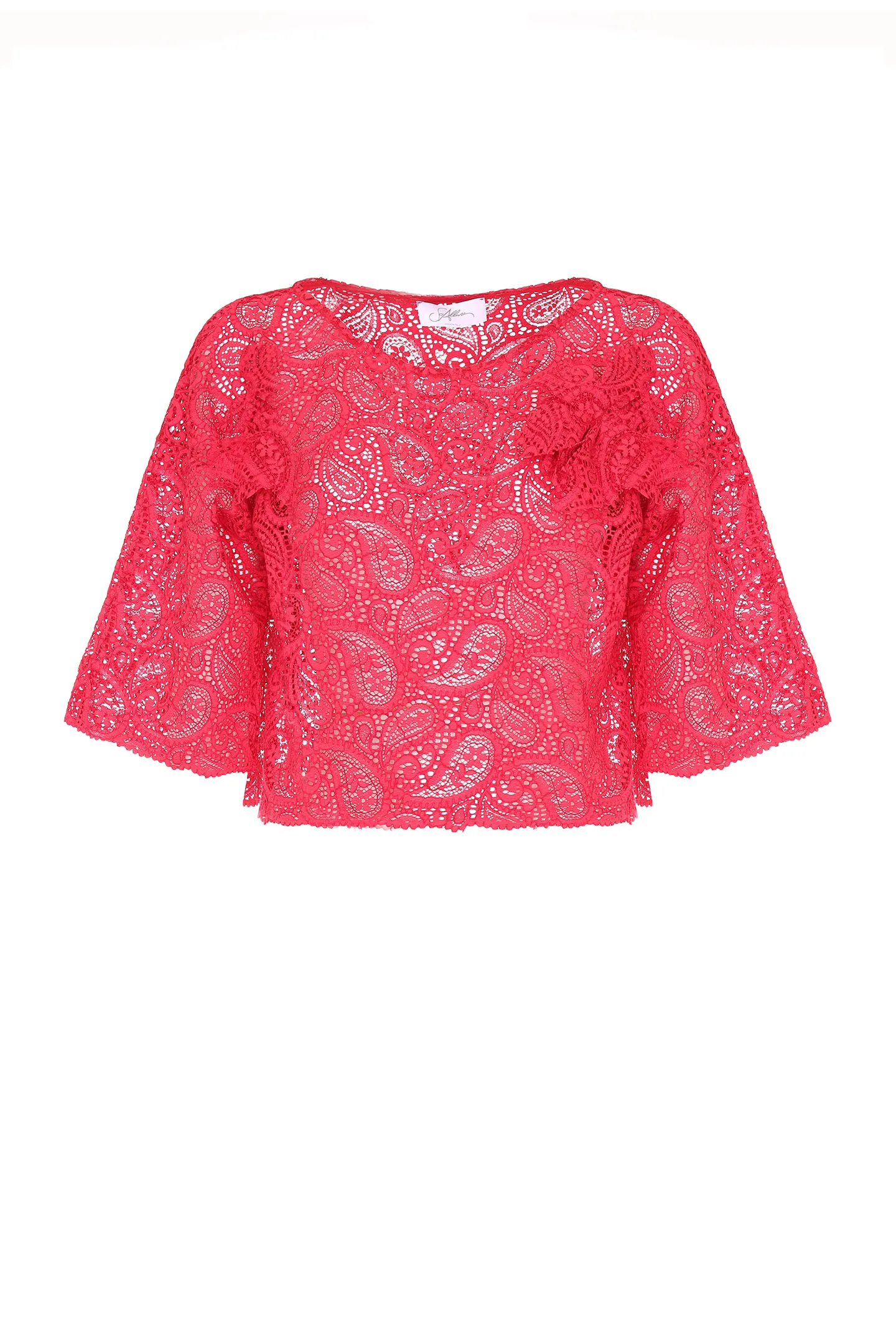 BOXY BLOUSE COTTON LACE WITH PIN