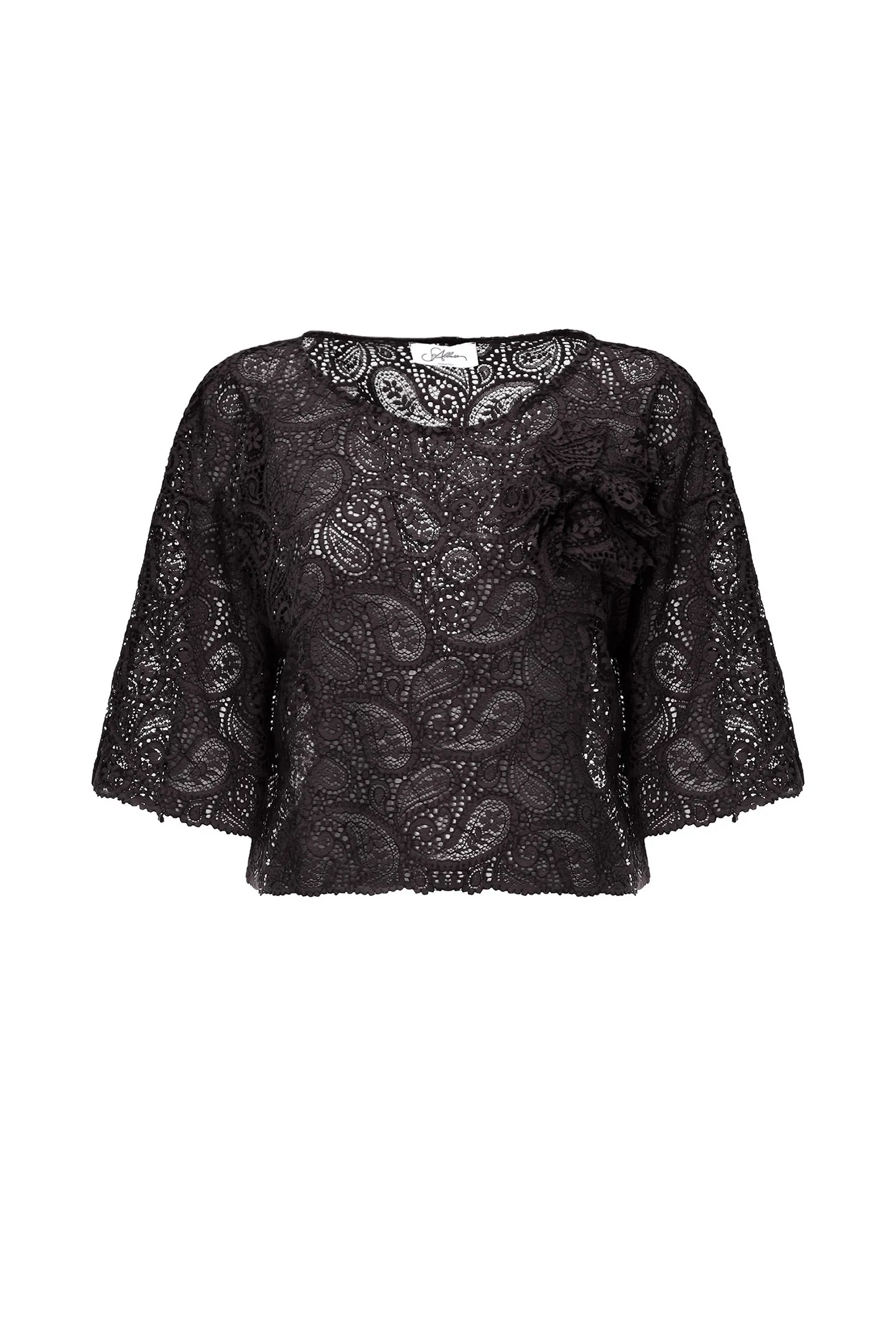 BOXY BLOUSE COTTON LACE WITH PIN