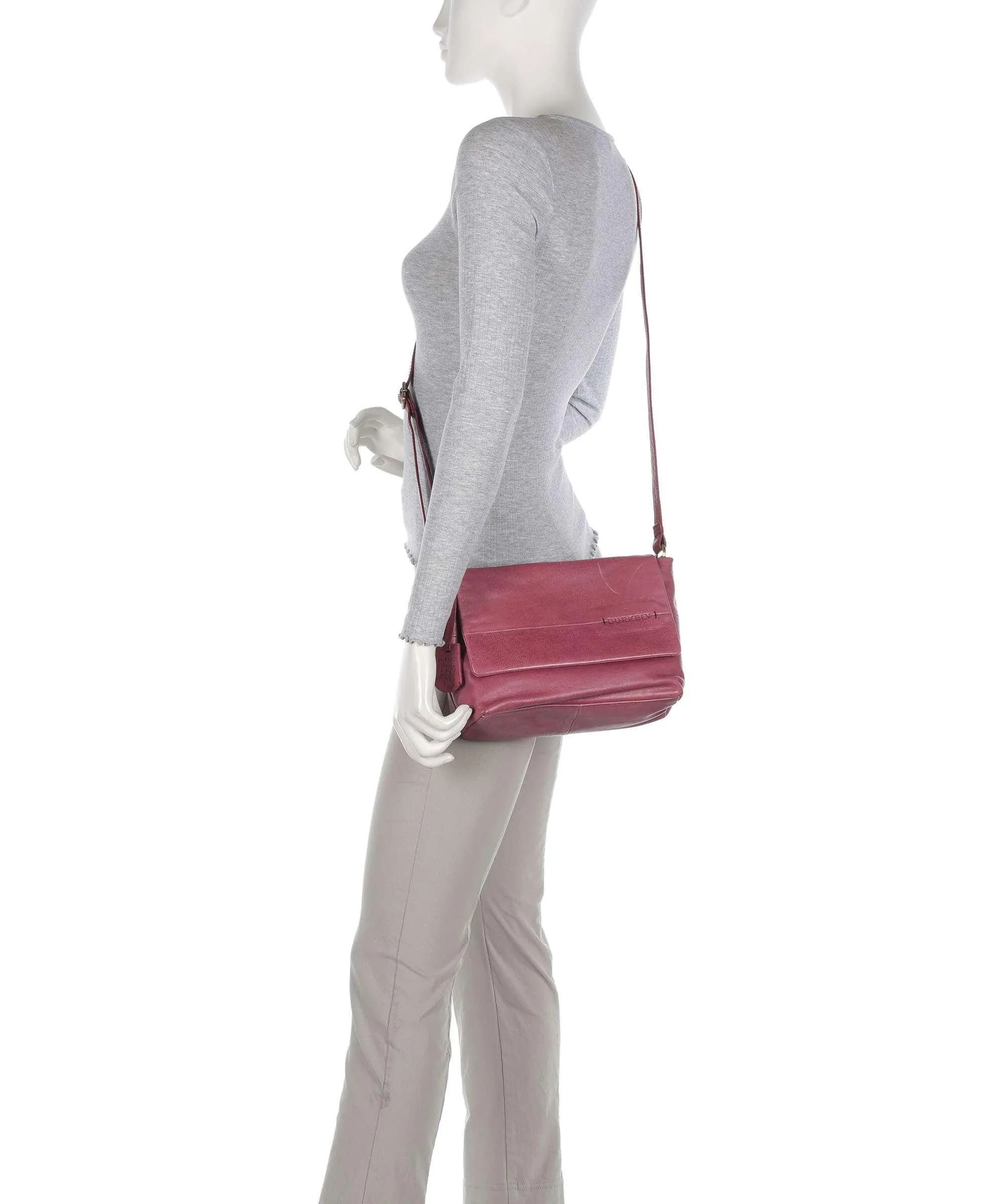 Burkely Natural Norah Borsa a tracolla pelle di vacchetta grana pink  