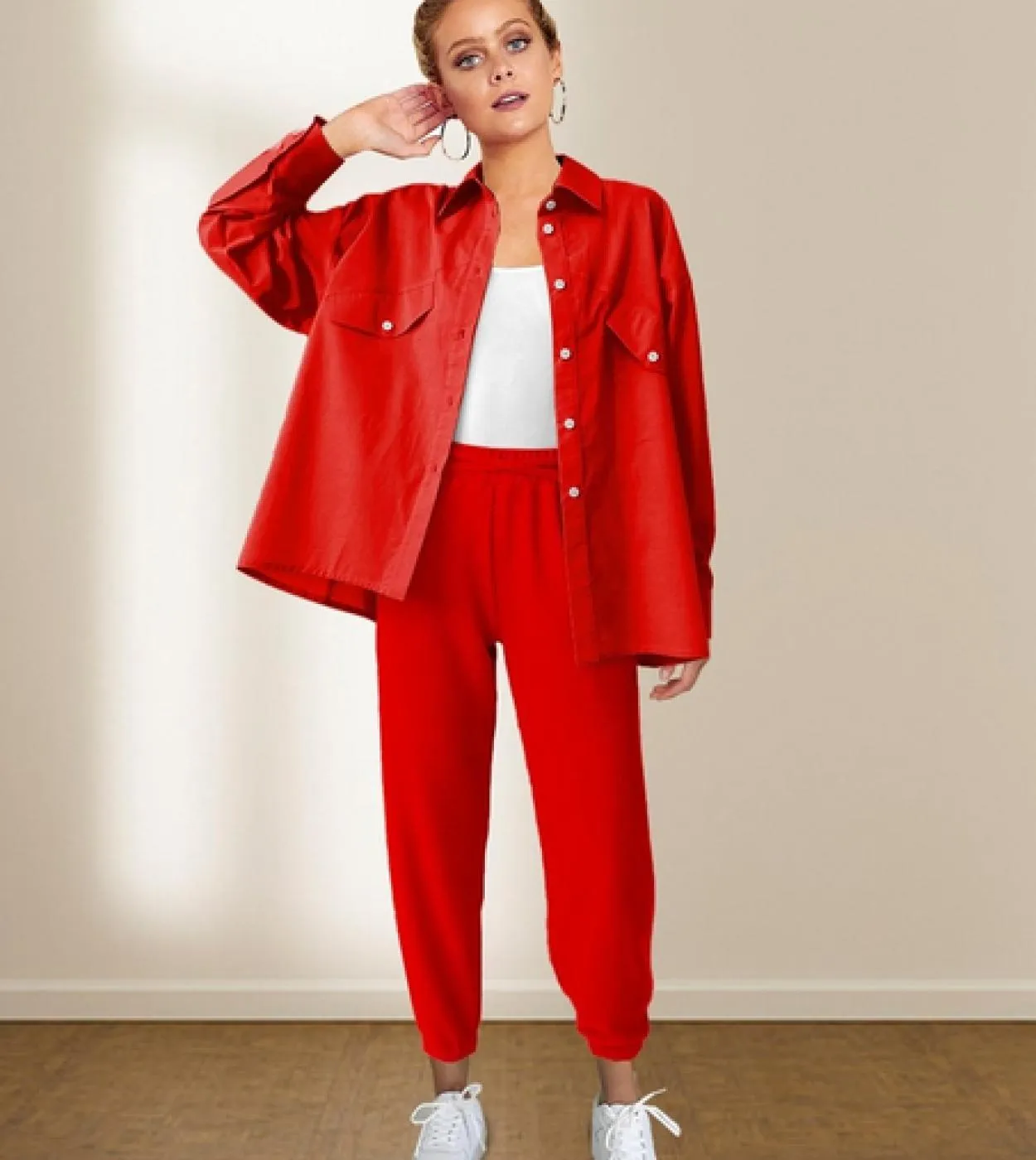Camicetta allentata tinta unita in cotone autunnale Camicetta da donna a maniche lunghe moda casual da donna Top con bottoni Cam