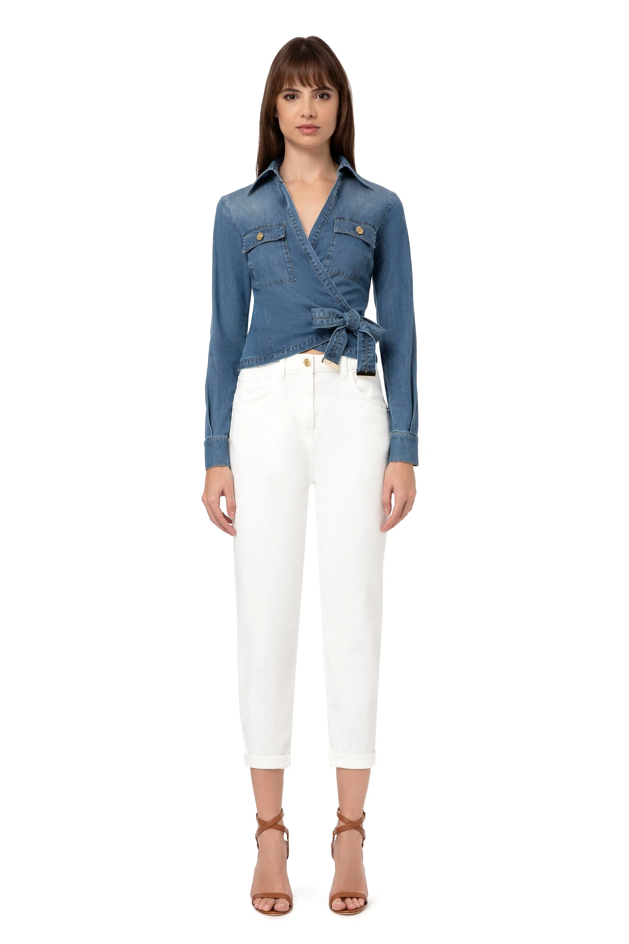 Camicia a incrocio con colletto
