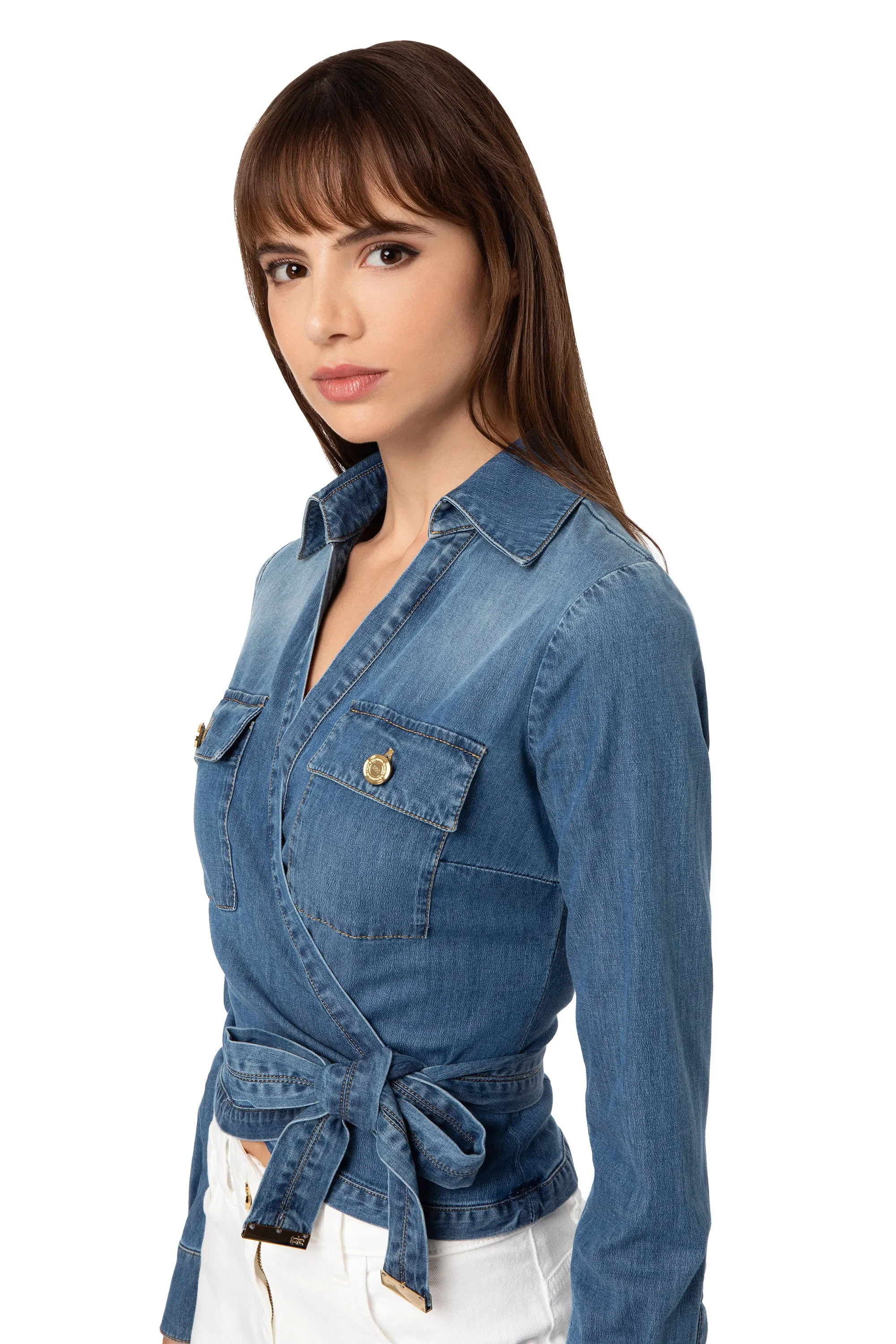 Camicia a incrocio con colletto