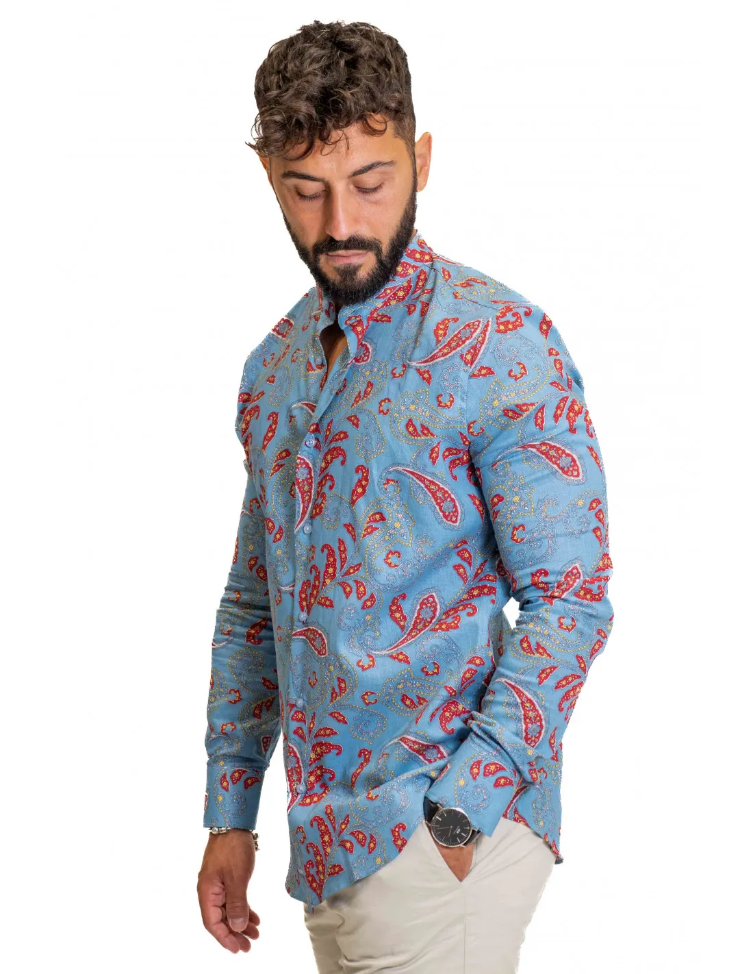 Camicia Filangieri - Lino - Disegno Cashmere
