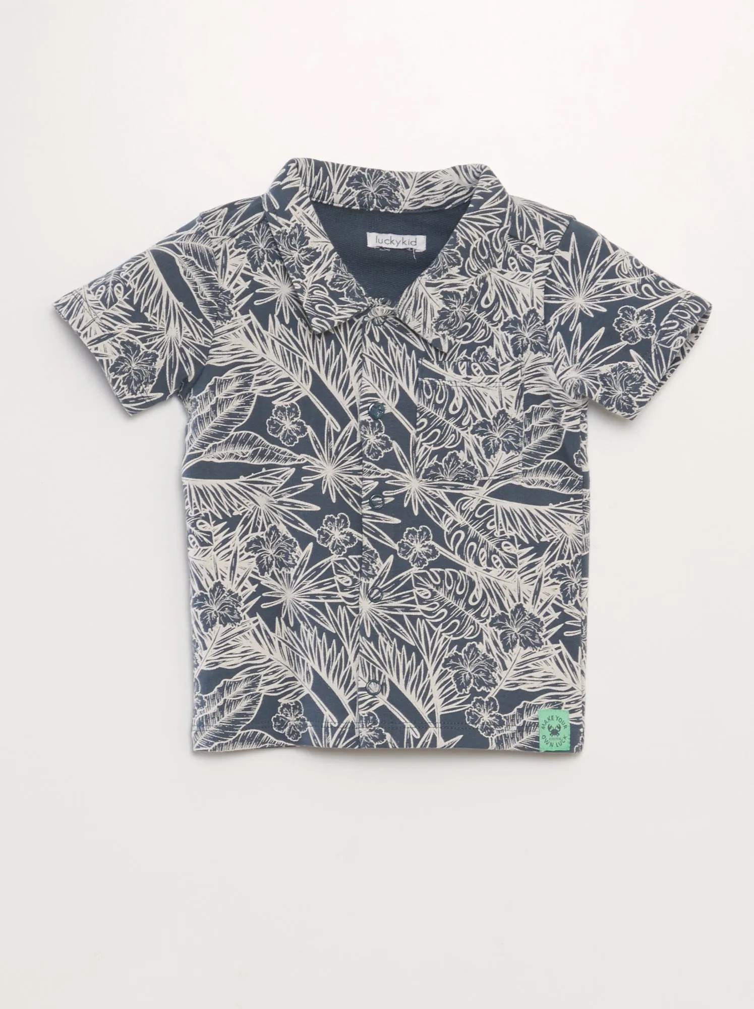 Camicia in jersey stampata - blu