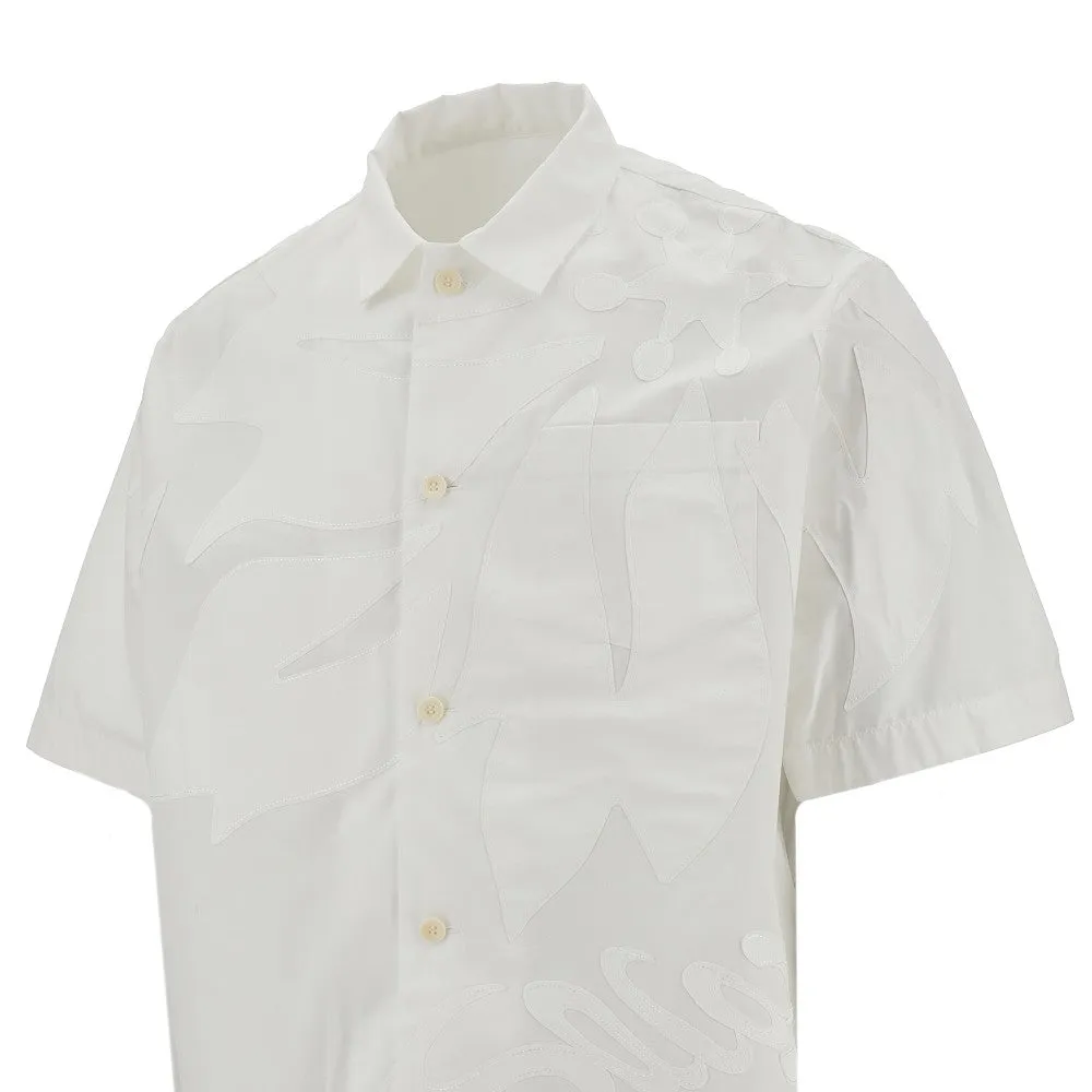 Camicia in popeline con motivo applicato