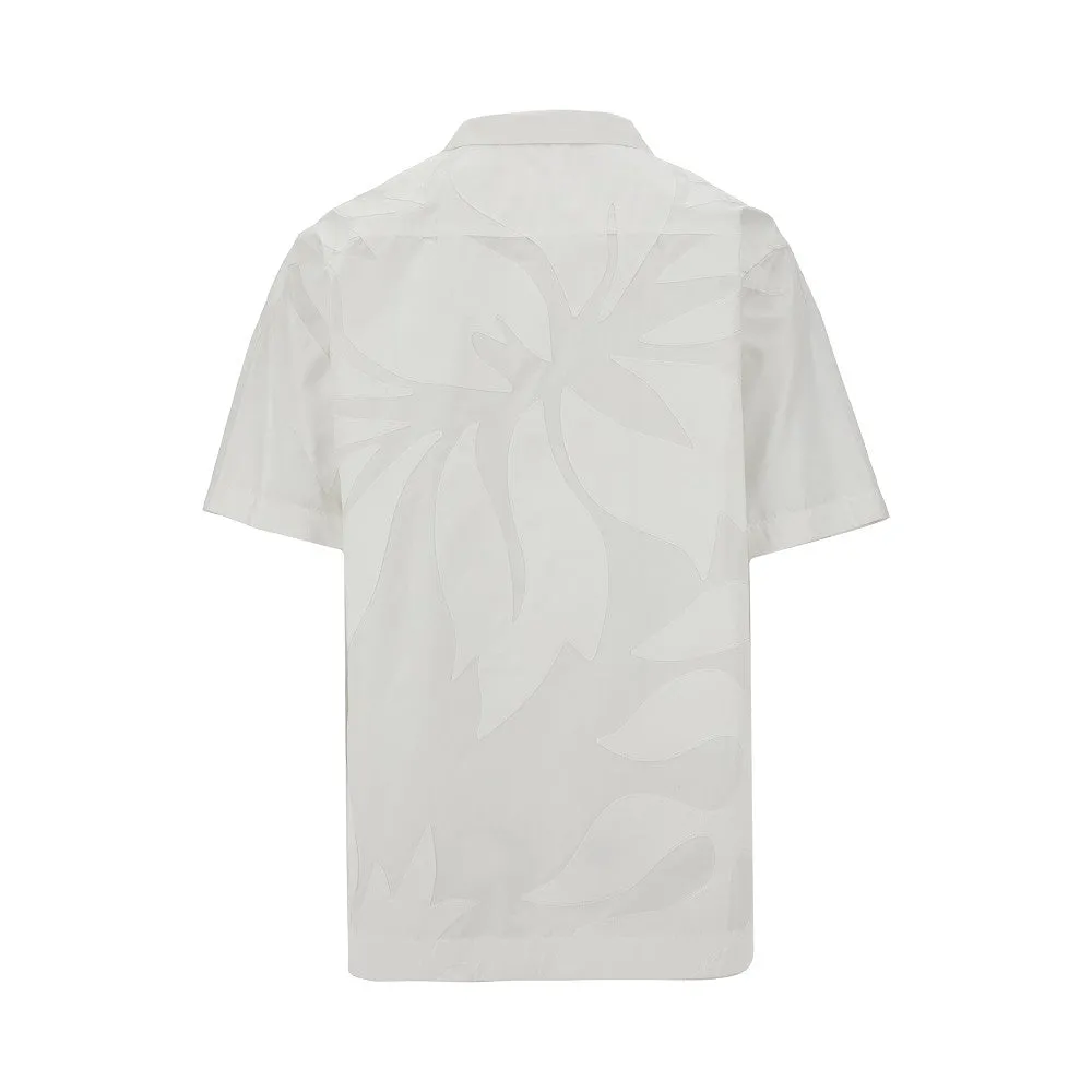 Camicia in popeline con motivo applicato