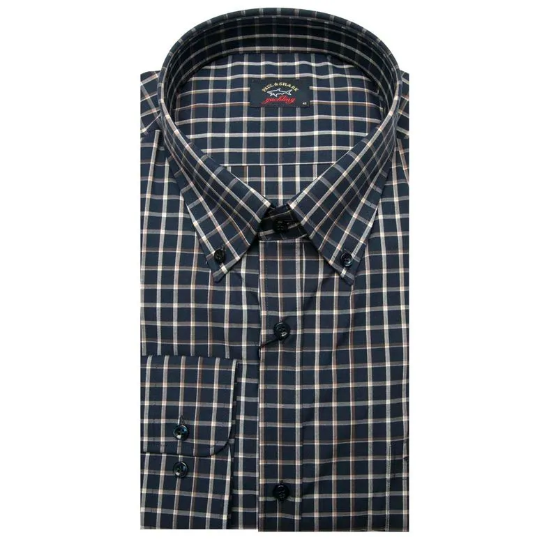 Camicia in twill di cotone con squaletto 