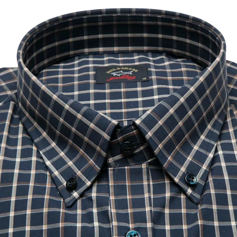 Camicia in twill di cotone con squaletto 