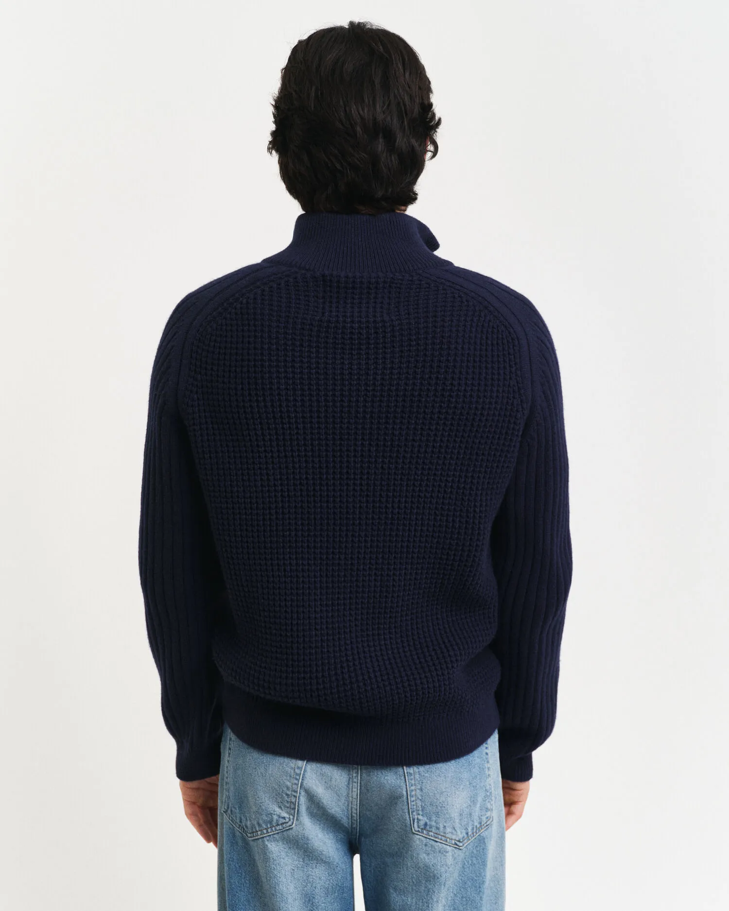 Cardigan con zip in misto lana testurizzata    