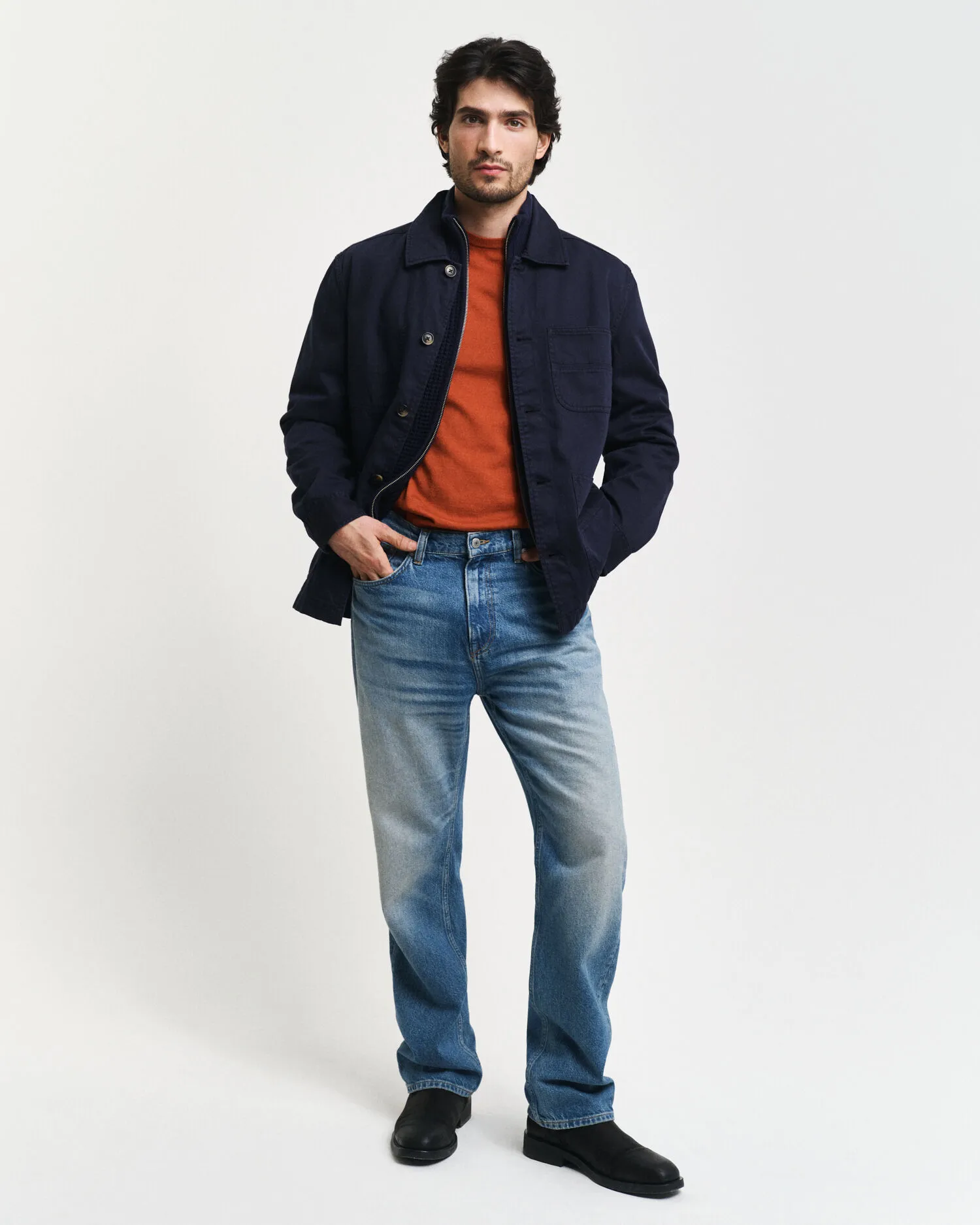 Cardigan con zip in misto lana testurizzata    