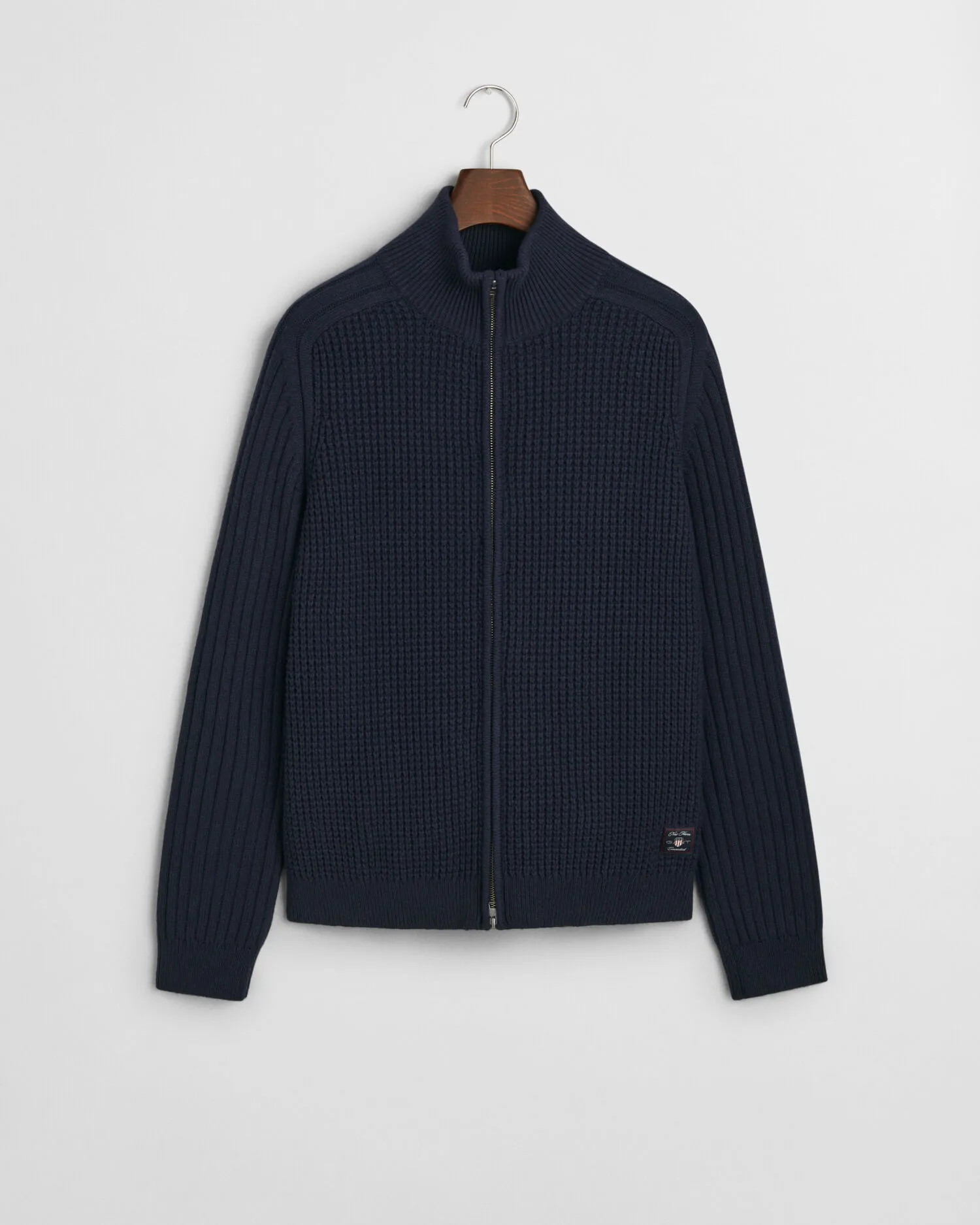 Cardigan con zip in misto lana testurizzata    