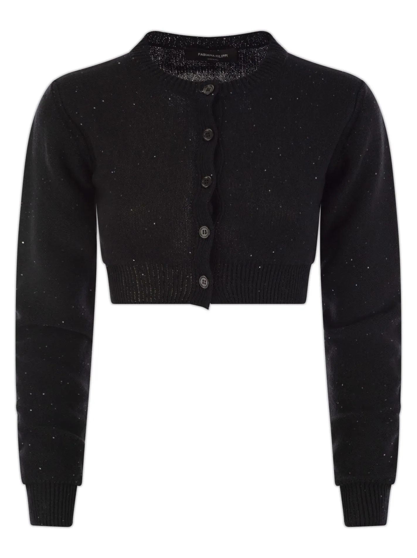 Cardigan corto con micro paillettes