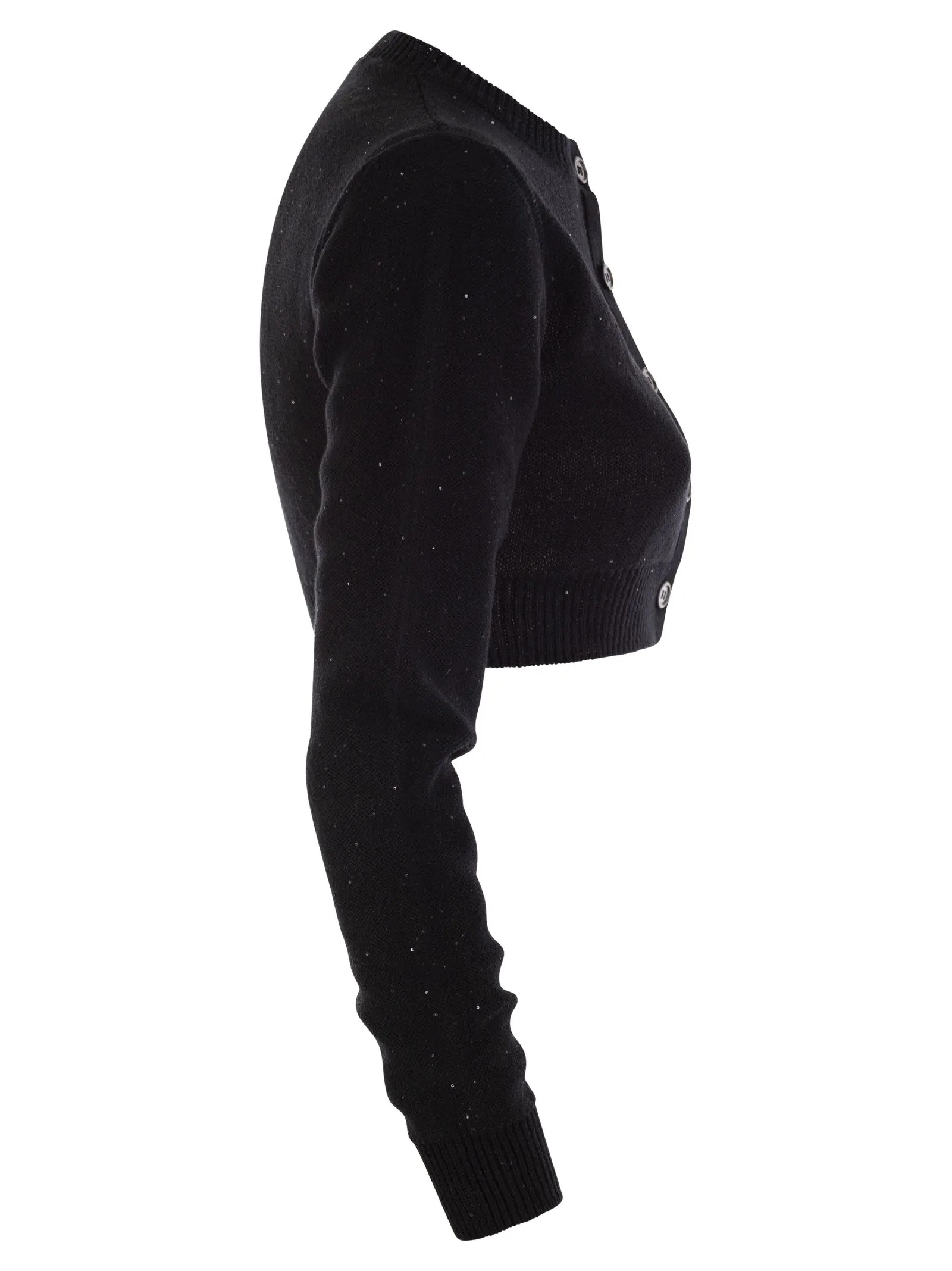 Cardigan corto con micro paillettes