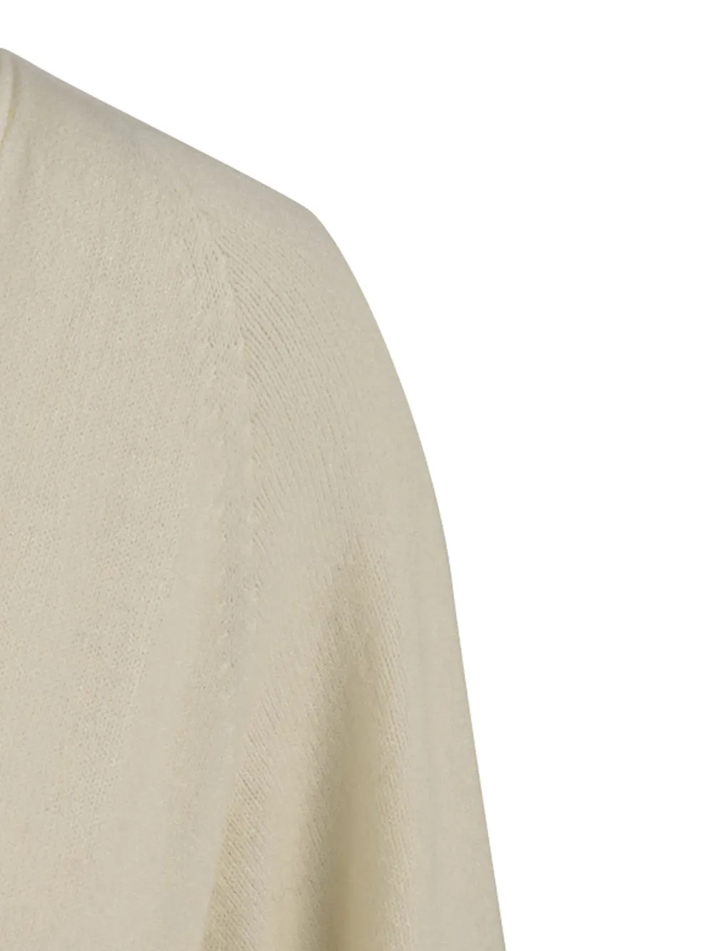 Cardigan Donna perla con orli a costine