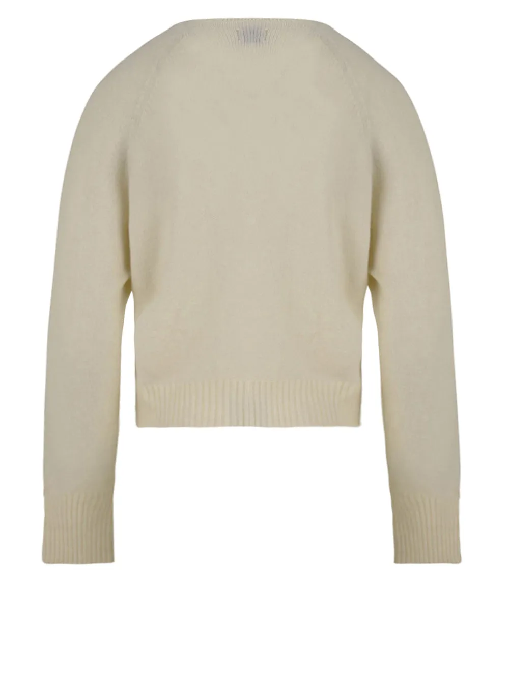 Cardigan Donna perla con orli a costine
