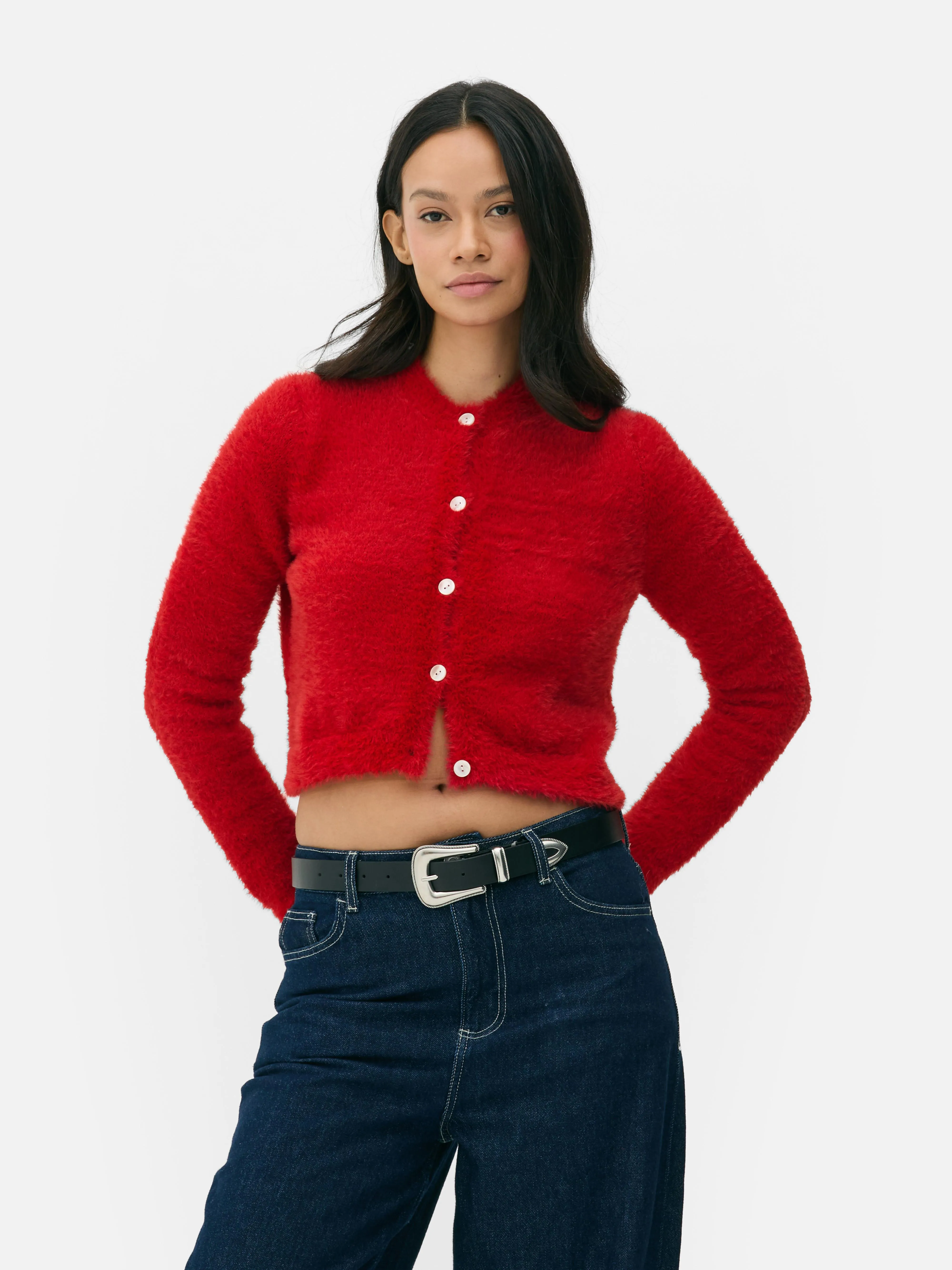 Cardigan girocollo soffice