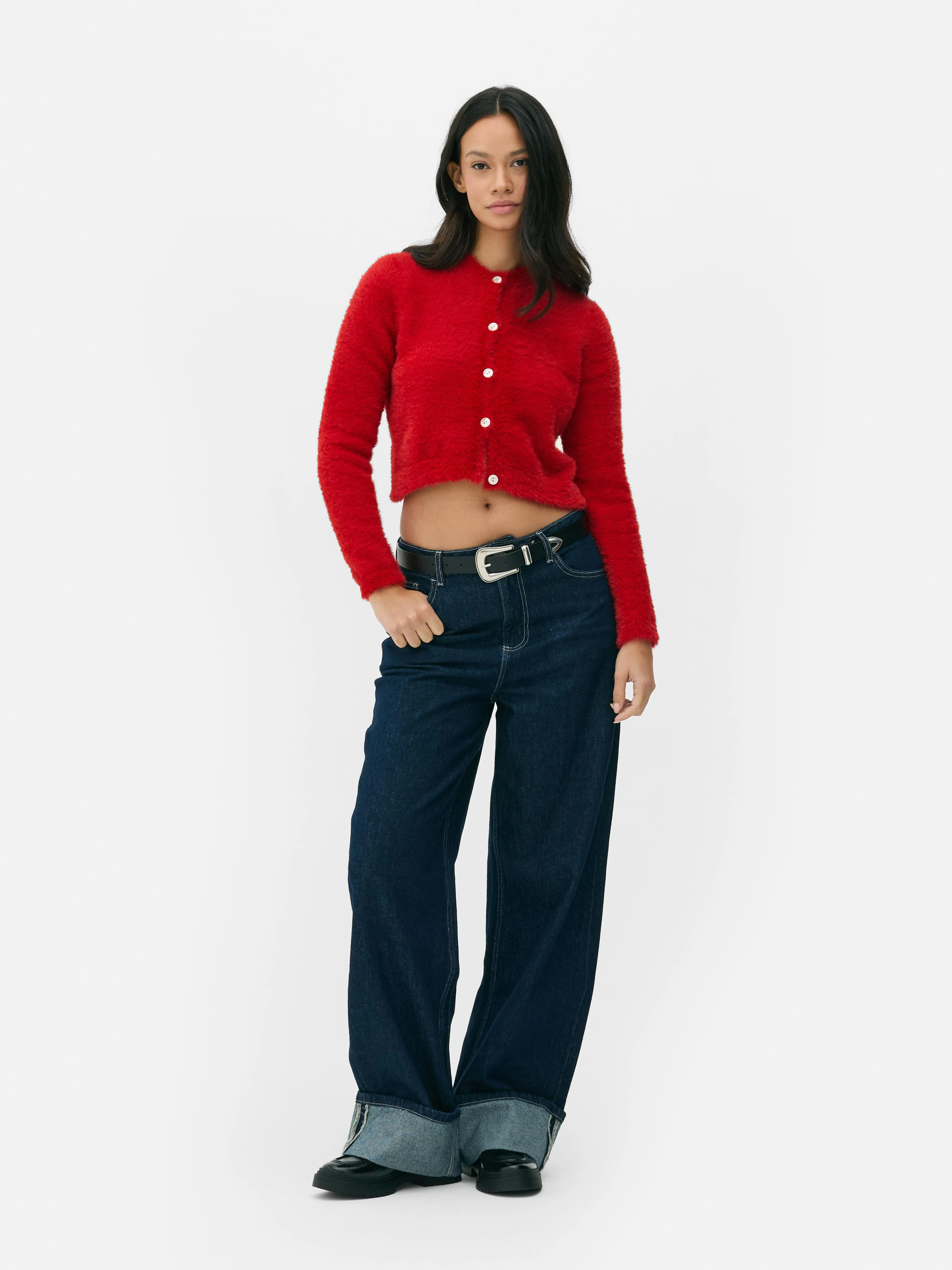 Cardigan girocollo soffice