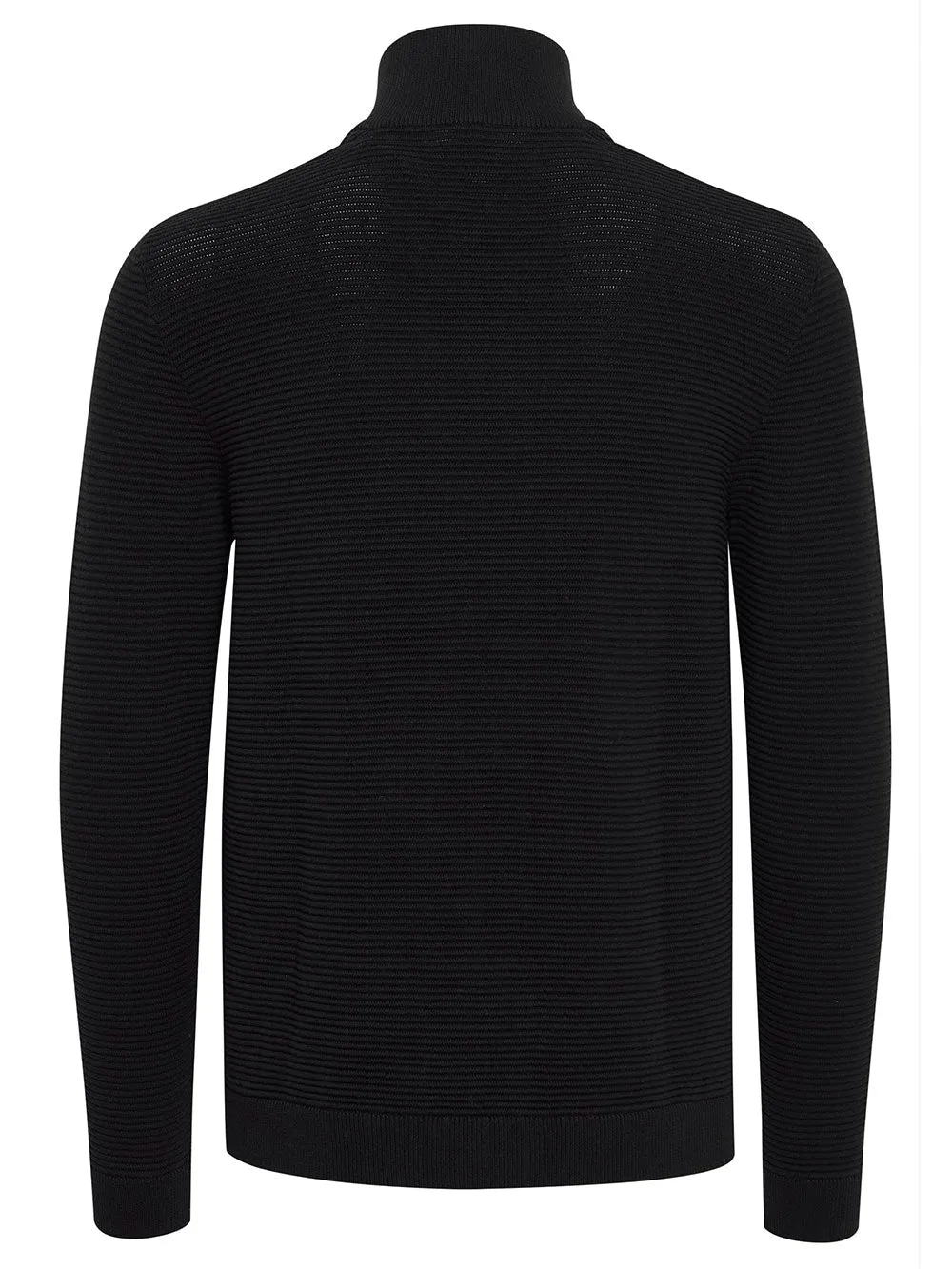 Cardigan uomo nero zip davanti