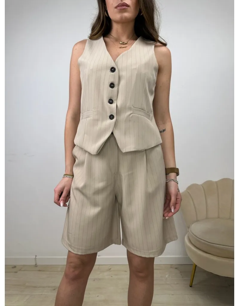 CO ORD SET CHICAGO BEIGE