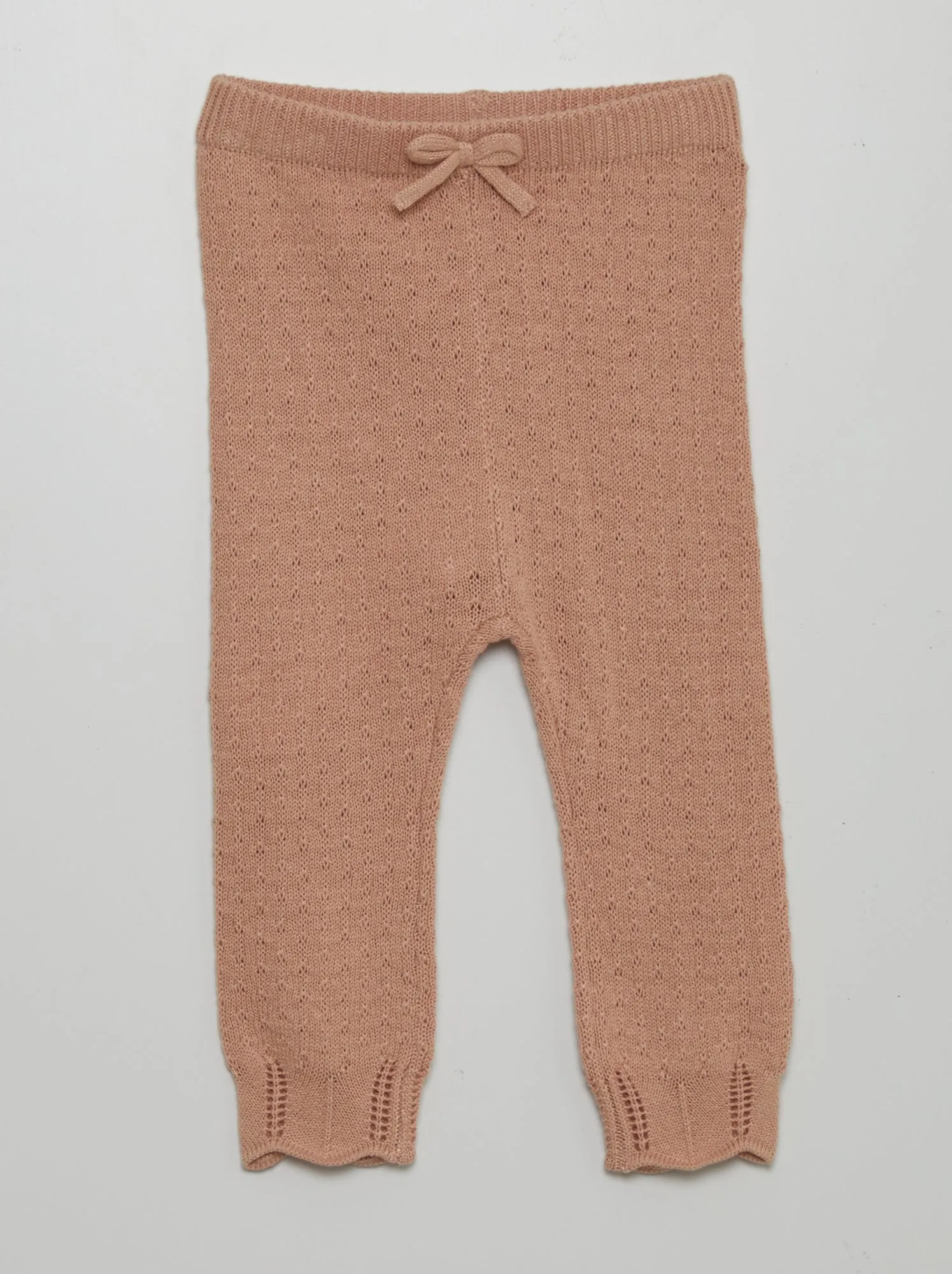 Completo leggings lavorati a maglia + calzini - ROSA