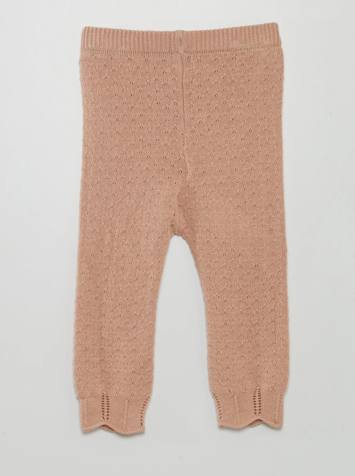 Completo leggings lavorati a maglia + calzini - ROSA