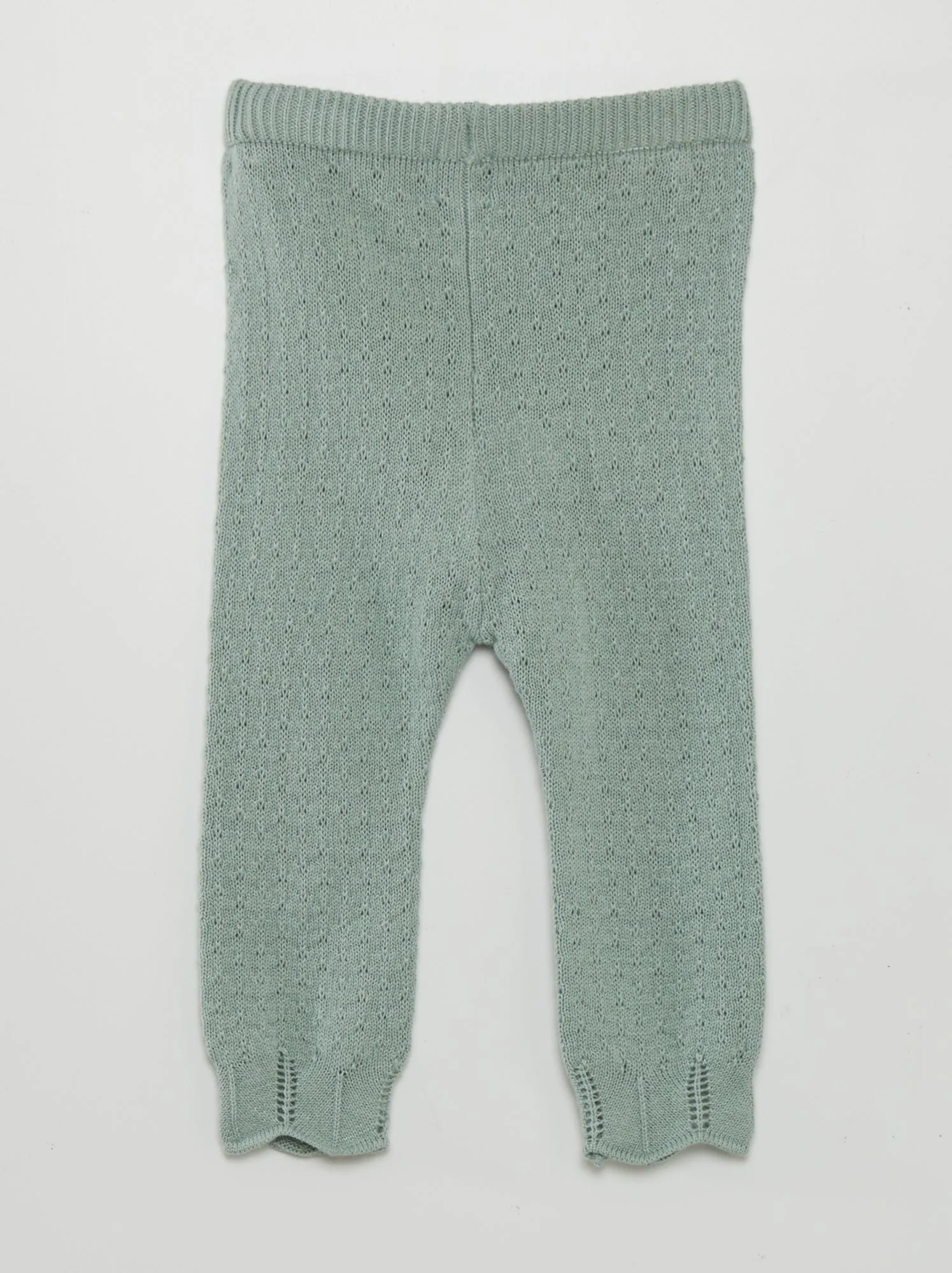 Completo leggings lavorati a maglia + calzini - VERDE