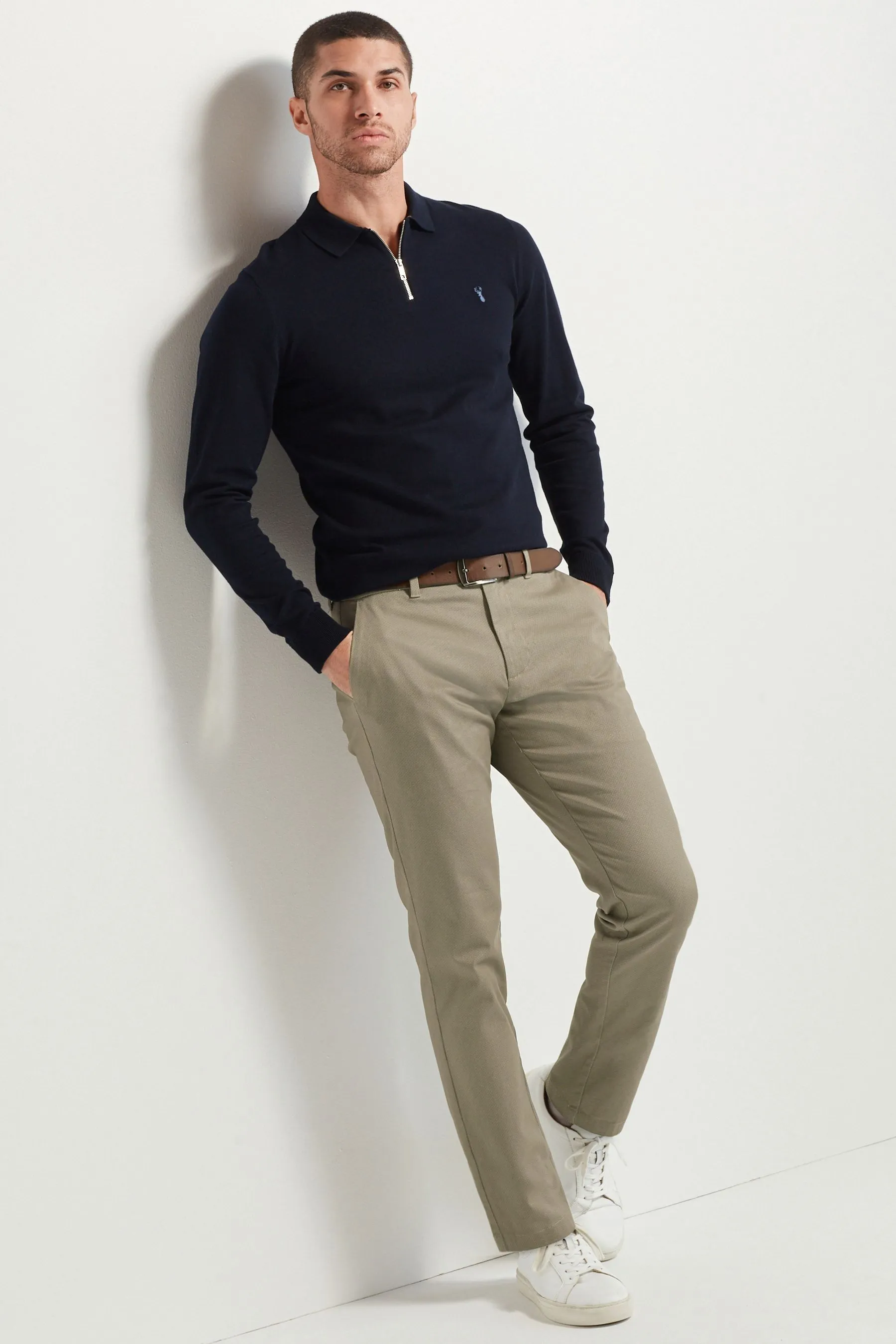 Con cintura - Pantaloni morbida chino stampata