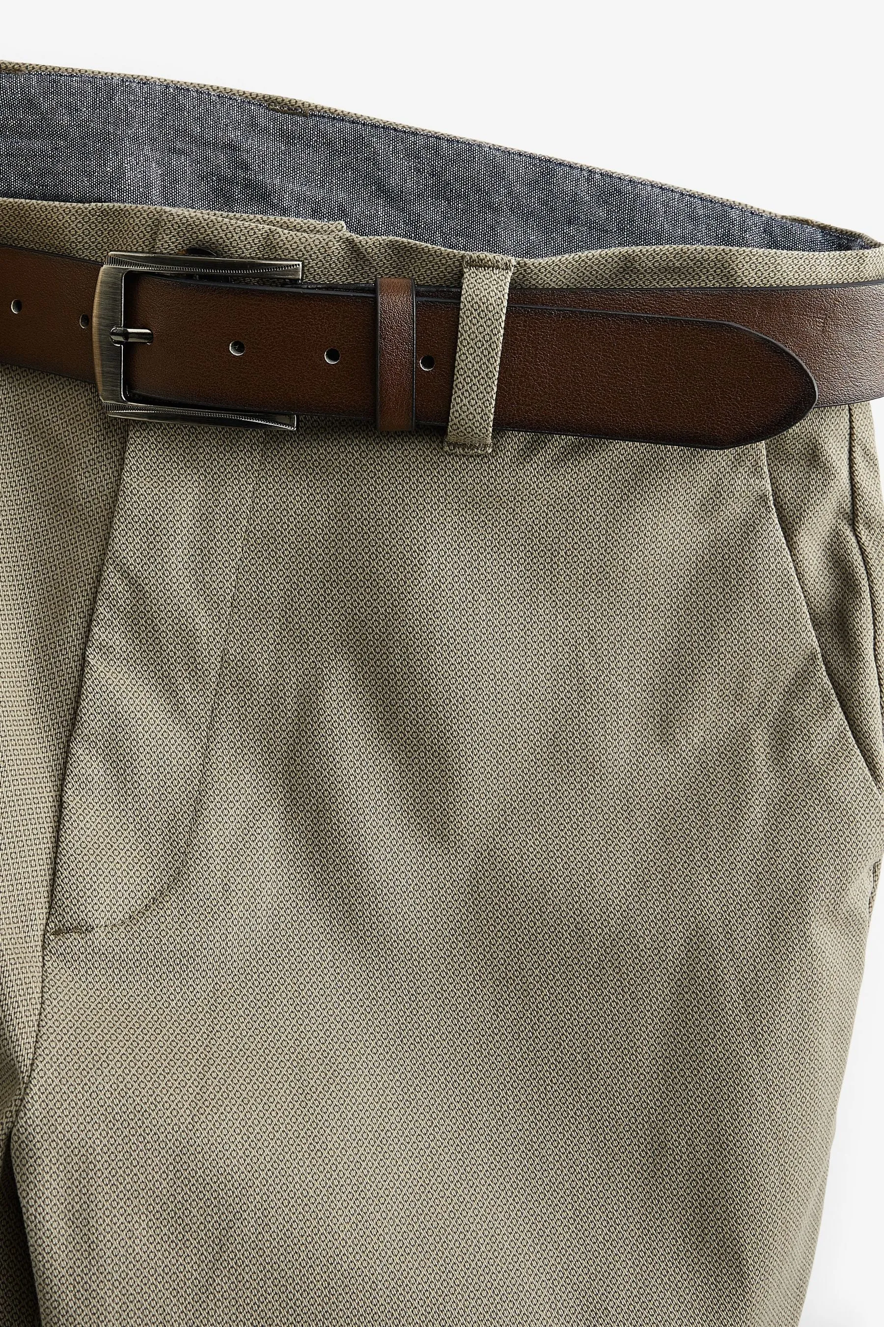 Con cintura - Pantaloni morbida chino stampata