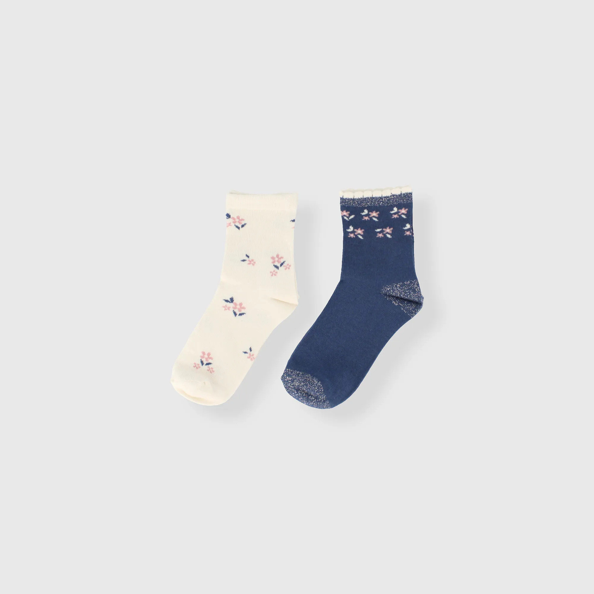 Confezione da due paia di calzini da bambina, BLU            